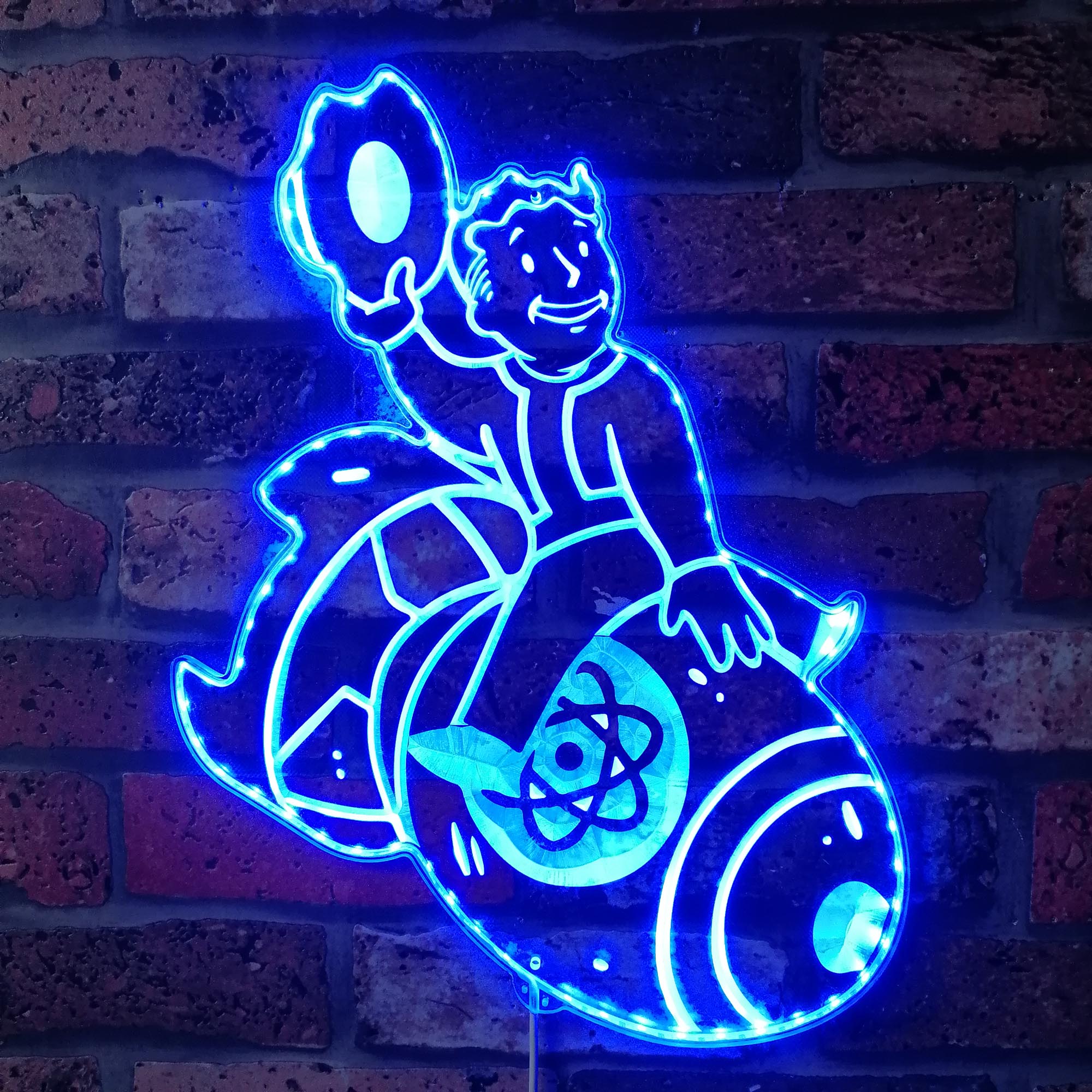 Vault Boy Nuclear Bomb Dynamic RGB Edge Lit LED Sign