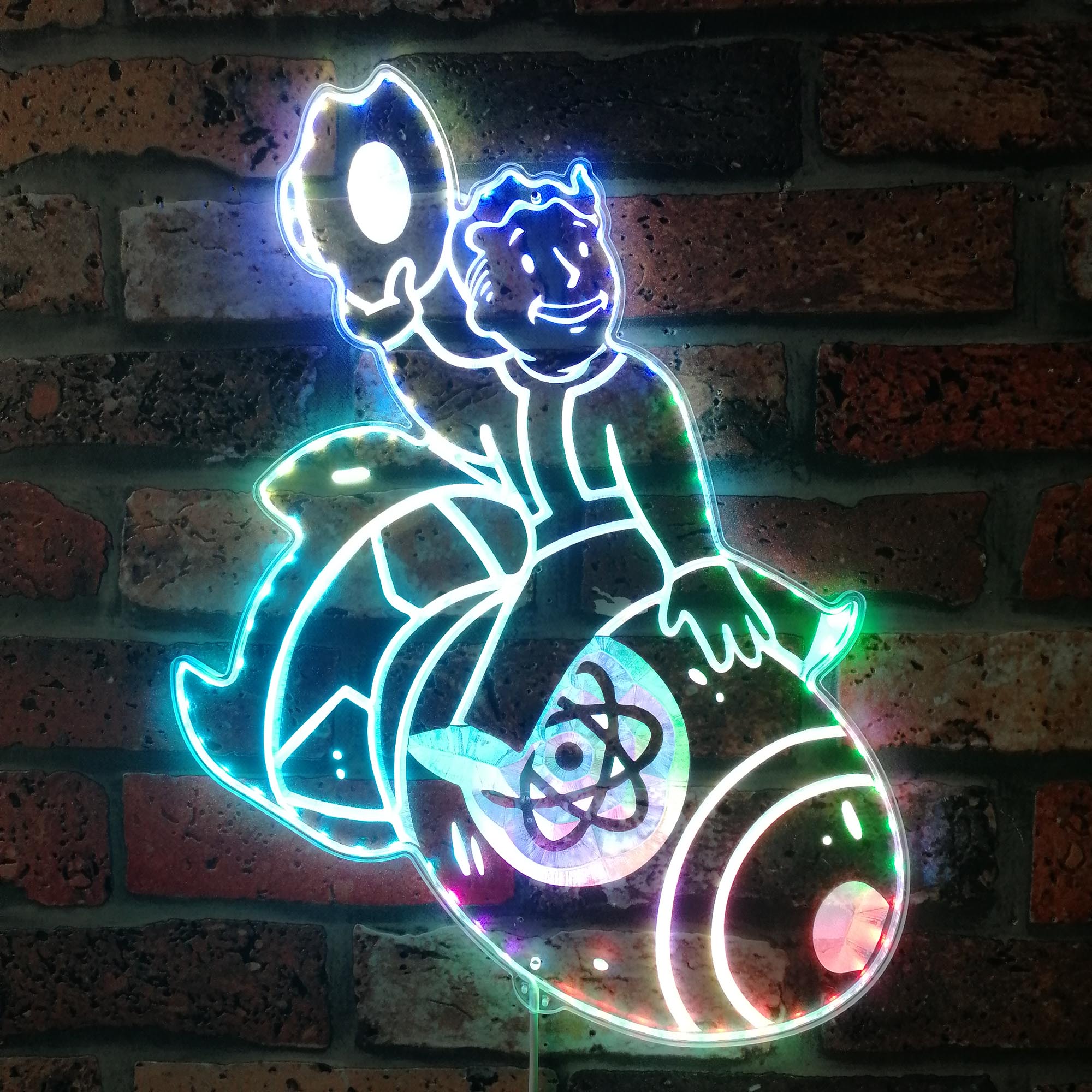 Vault Boy Nuclear Bomb Dynamic RGB Edge Lit LED Sign