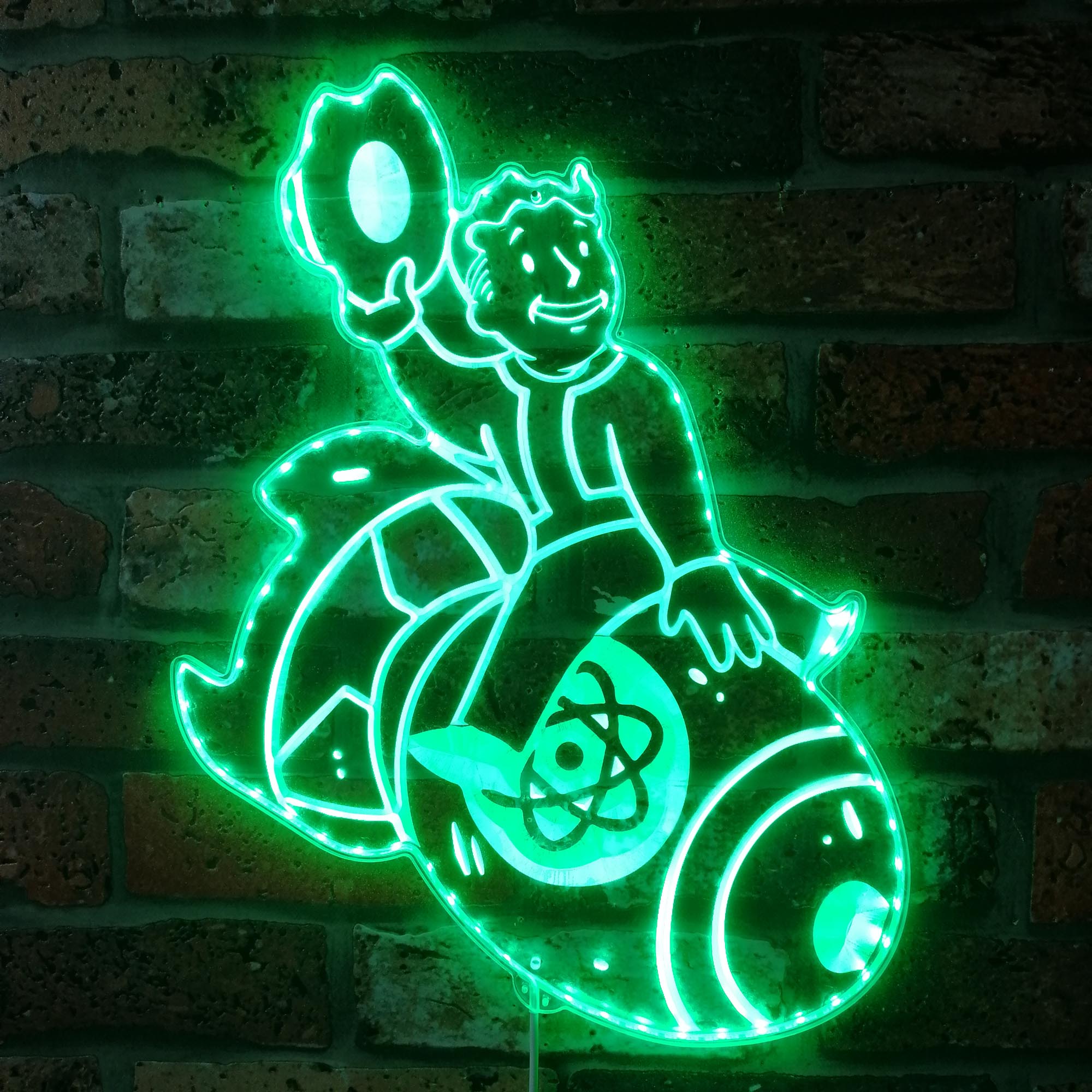 Vault Boy Nuclear Bomb Dynamic RGB Edge Lit LED Sign