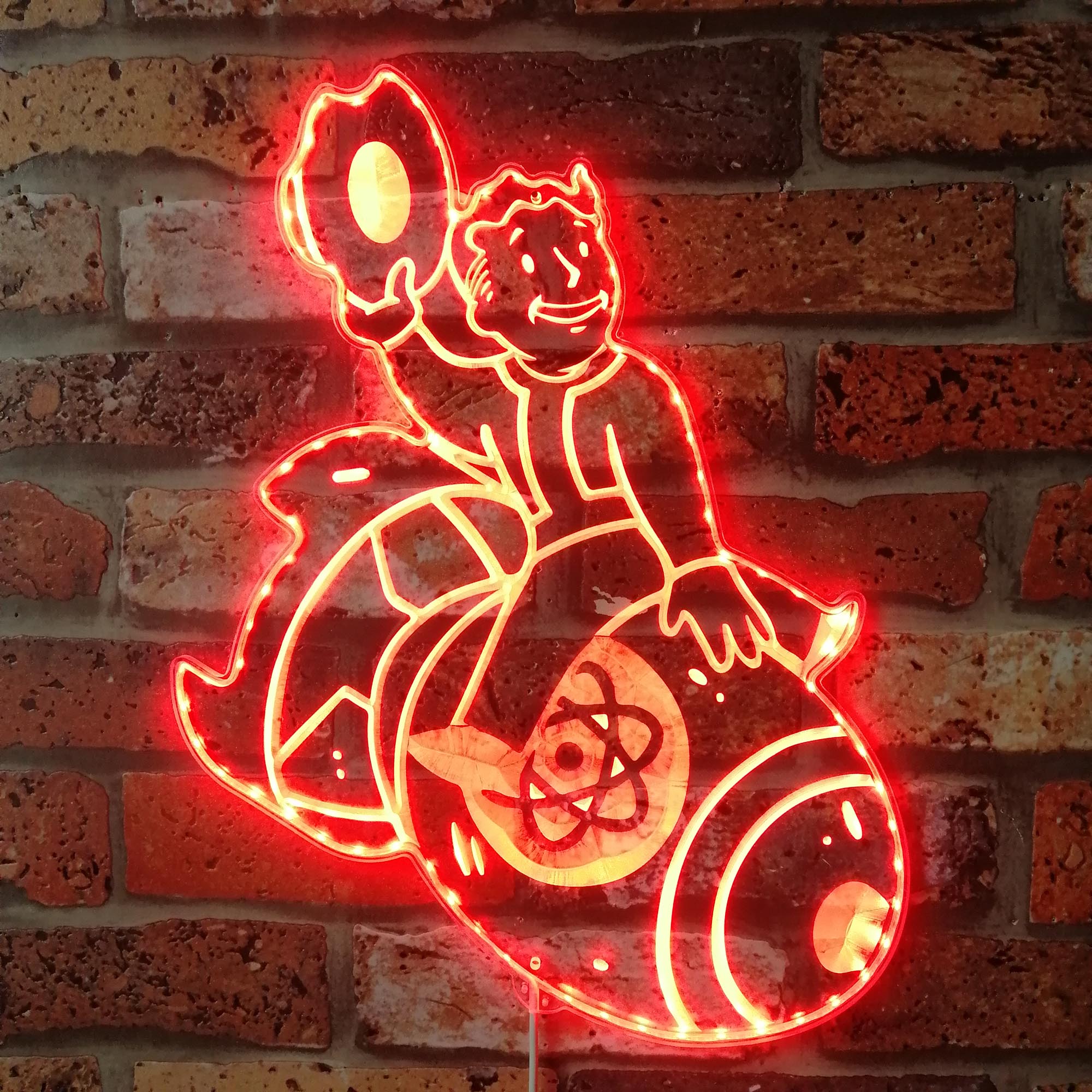 Vault Boy Nuclear Bomb Dynamic RGB Edge Lit LED Sign
