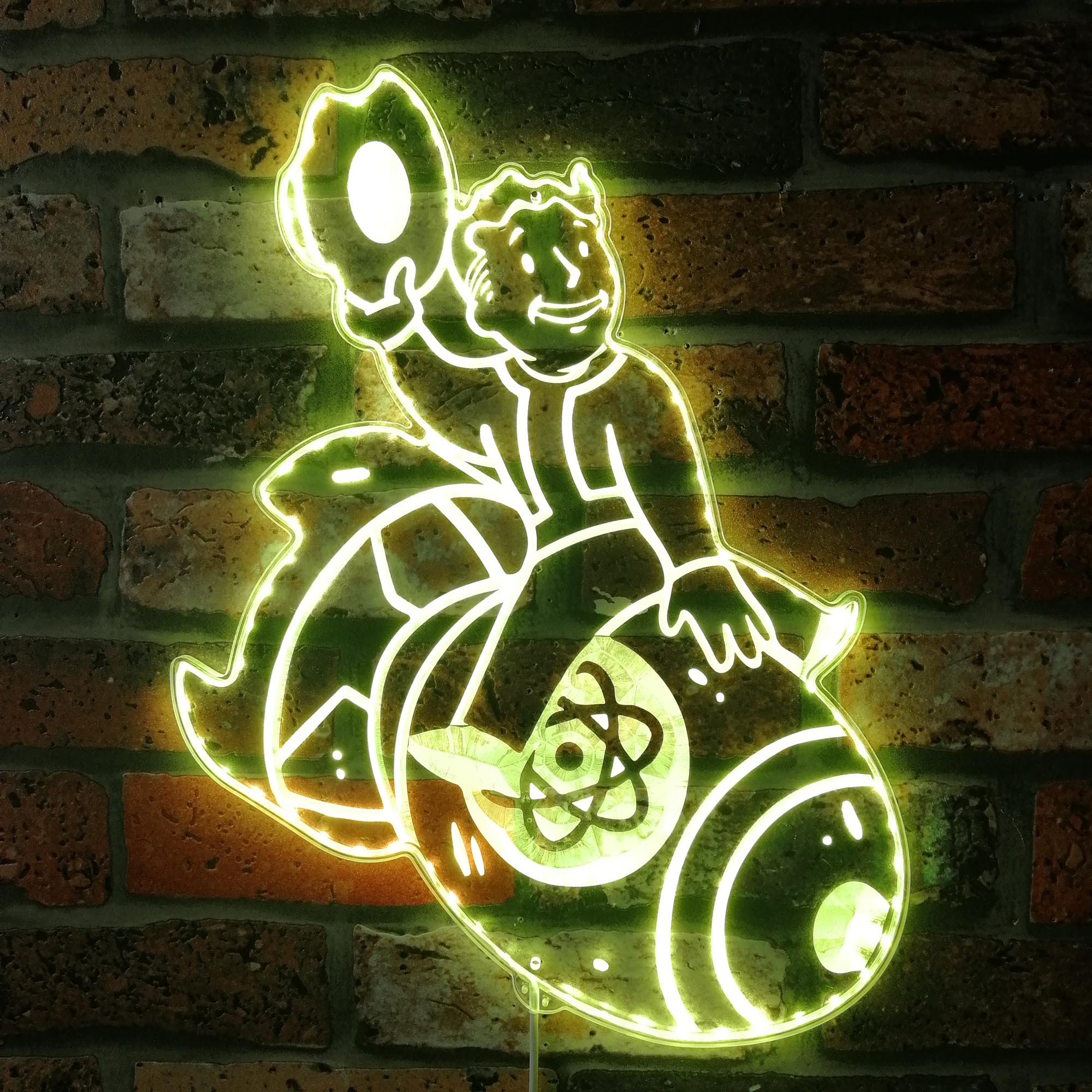 Vault Boy Nuclear Bomb Dynamic RGB Edge Lit LED Sign