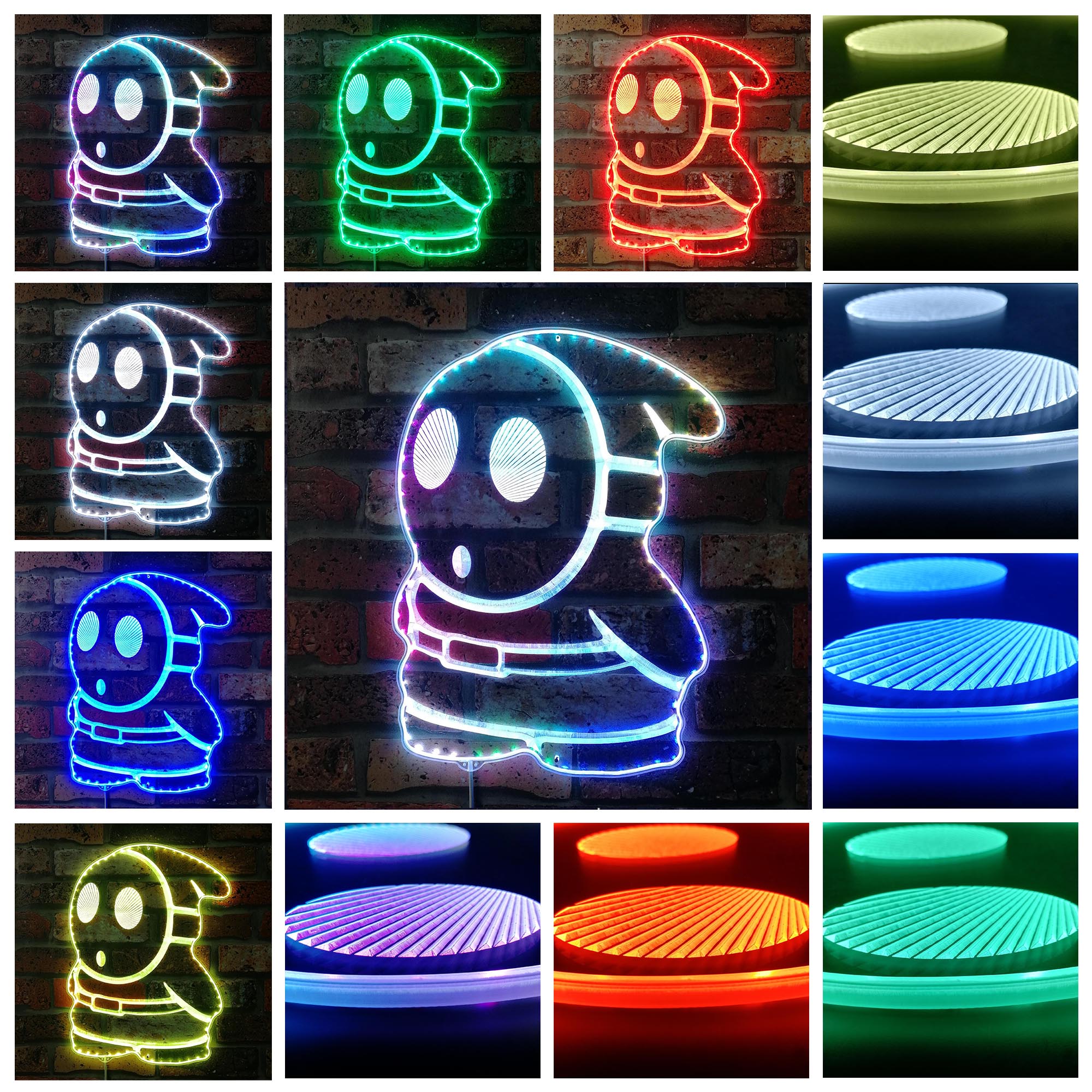 Mario Shy Guy Dynamic RGB Edge Lit LED Sign