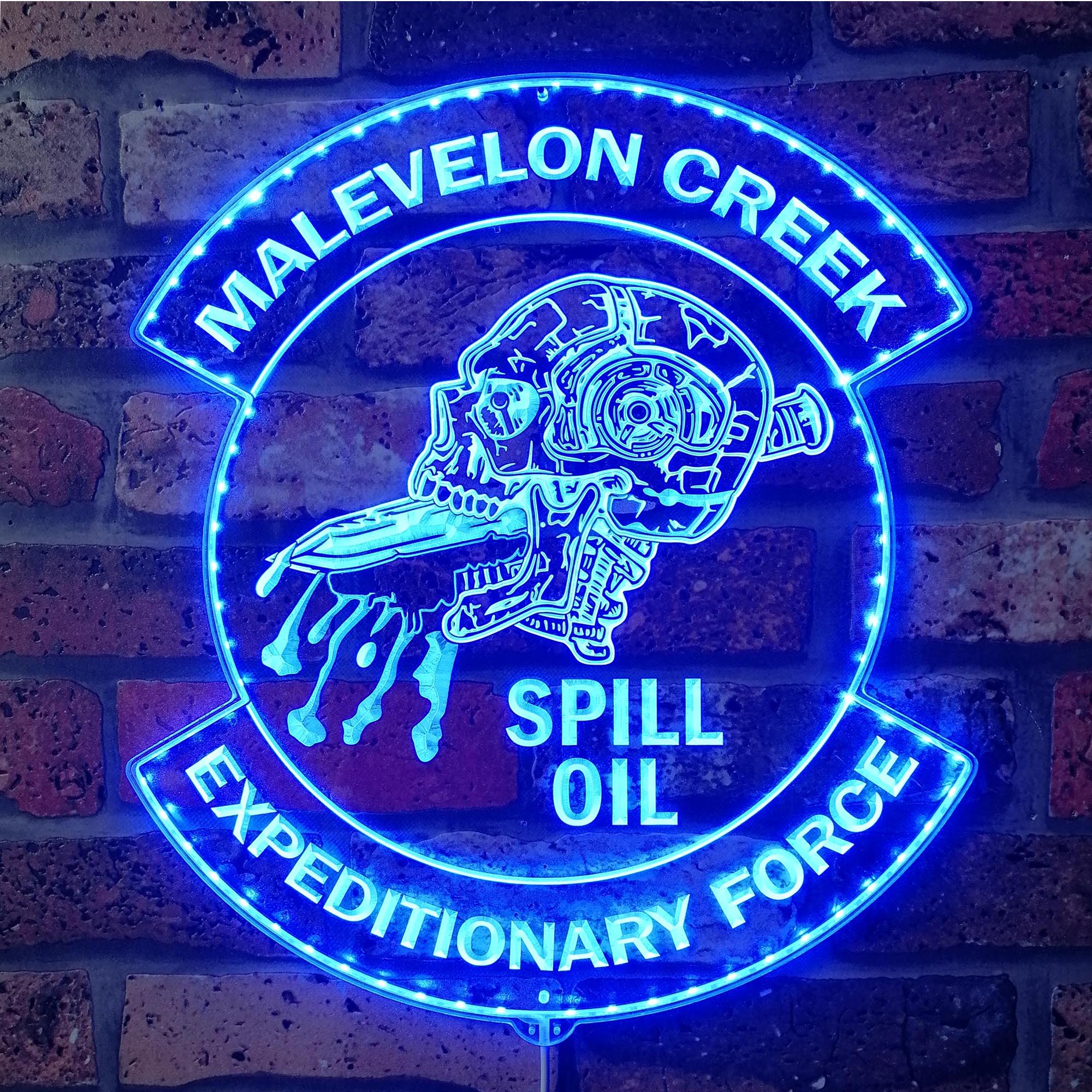 Helldivers MALEVELON CREEK Dynamic RGB Edge Lit LED Sign