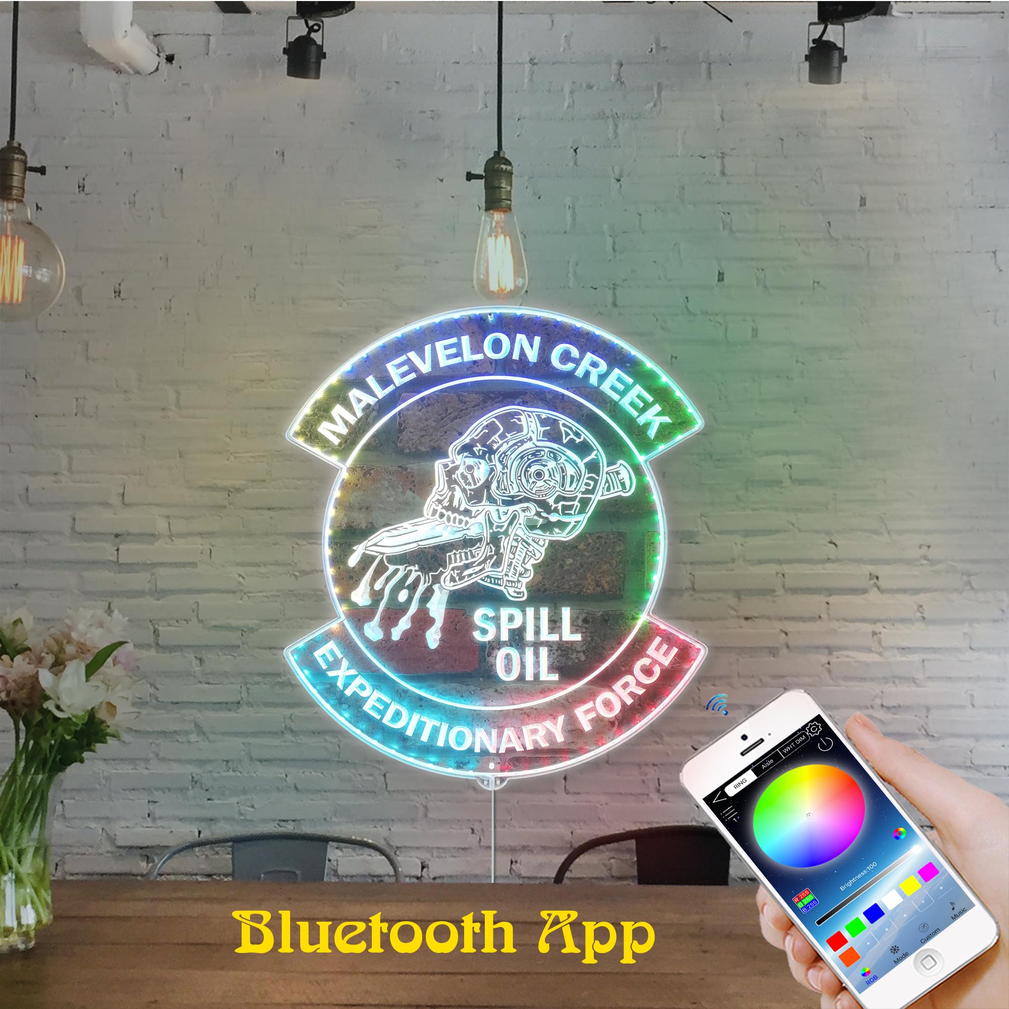 Helldivers MALEVELON CREEK Dynamic RGB Edge Lit LED Sign