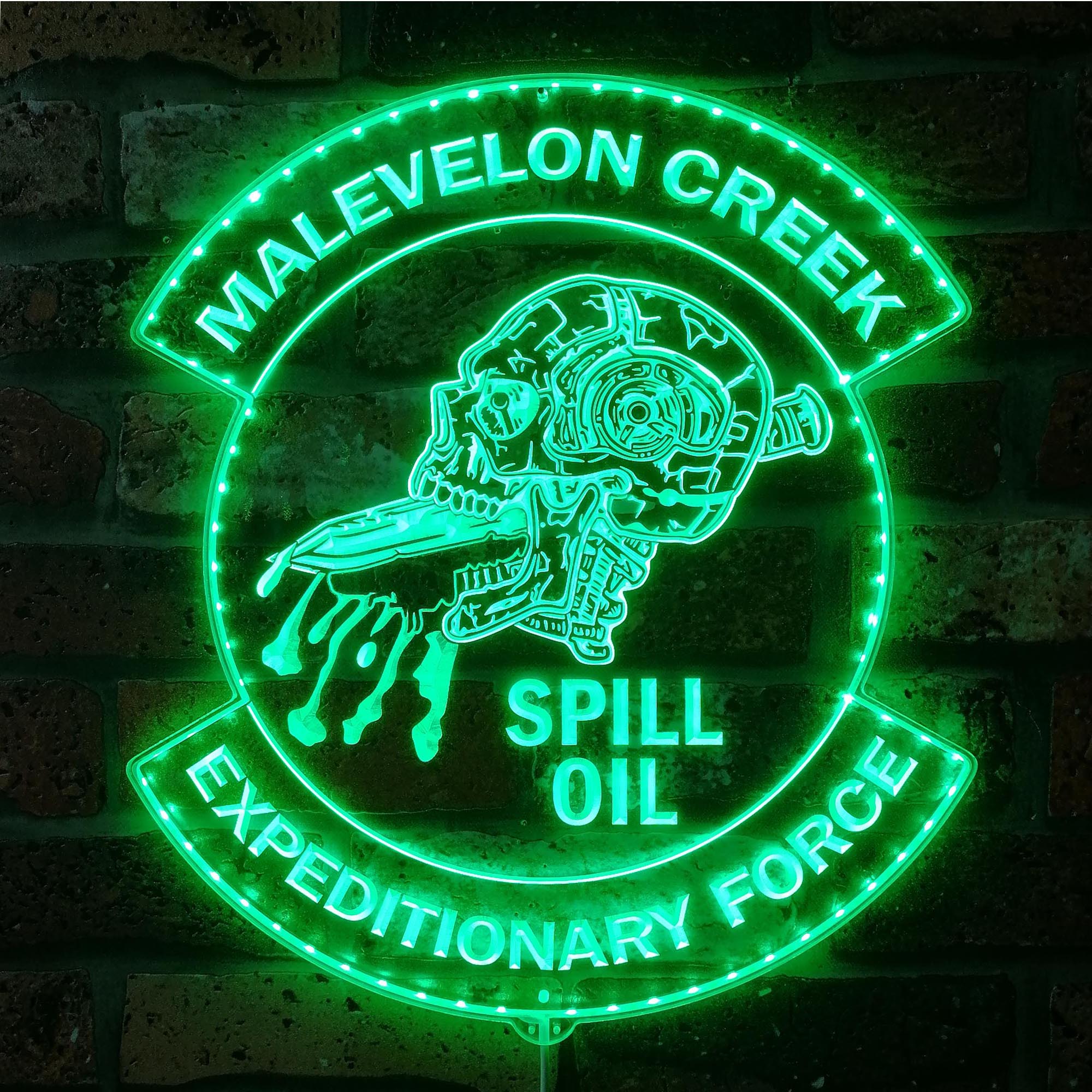 Helldivers MALEVELON CREEK Dynamic RGB Edge Lit LED Sign