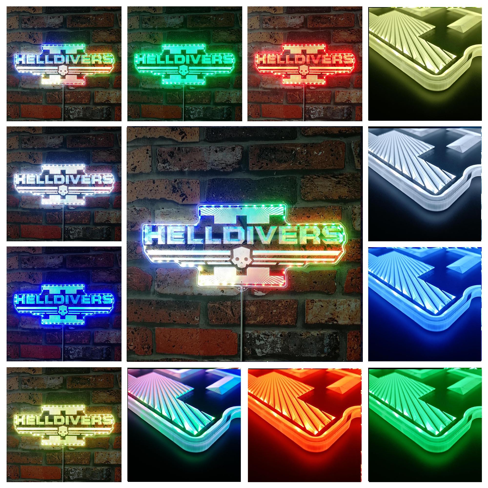 Helldivers Dynamic RGB Edge Lit LED Sign