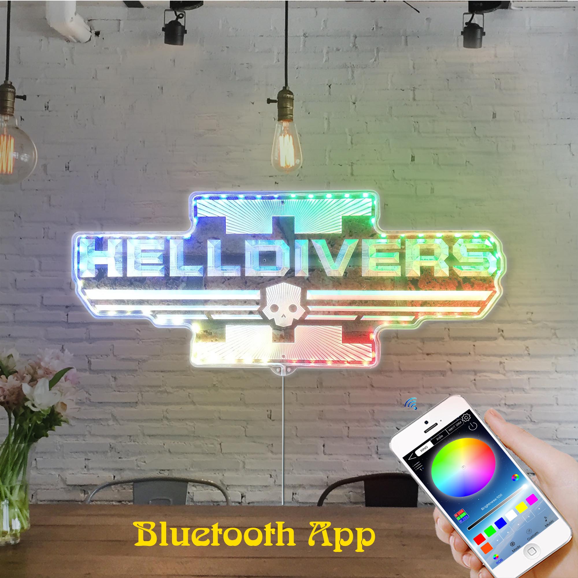 Helldivers Dynamic RGB Edge Lit LED Sign