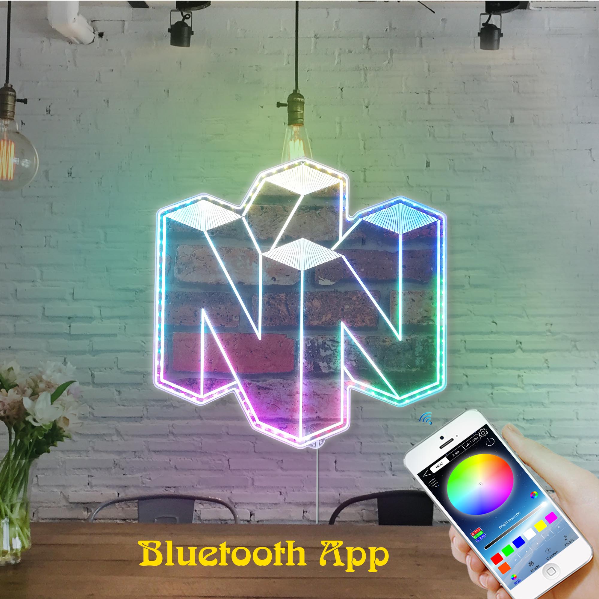 Nintendo Cube Dynamic RGB Edge Lit LED Sign