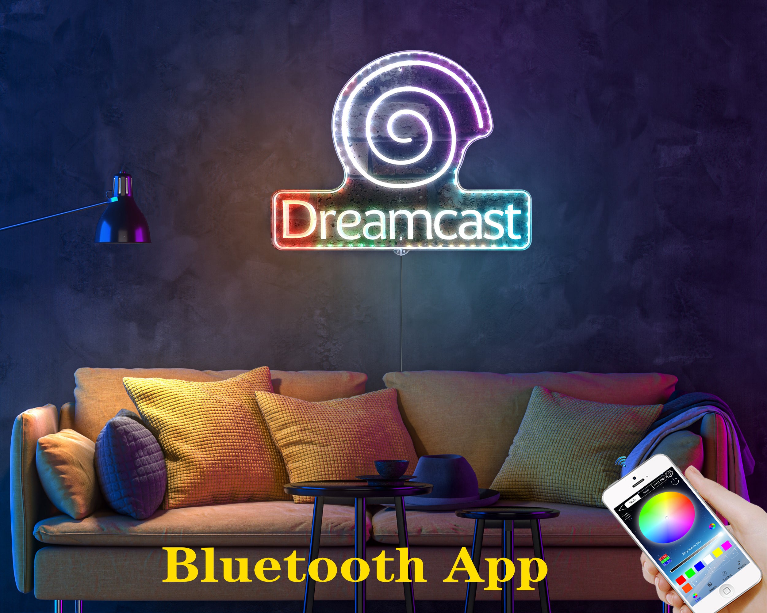 Dreamcast  Neon LED Sign with Dynamic RGB Colors