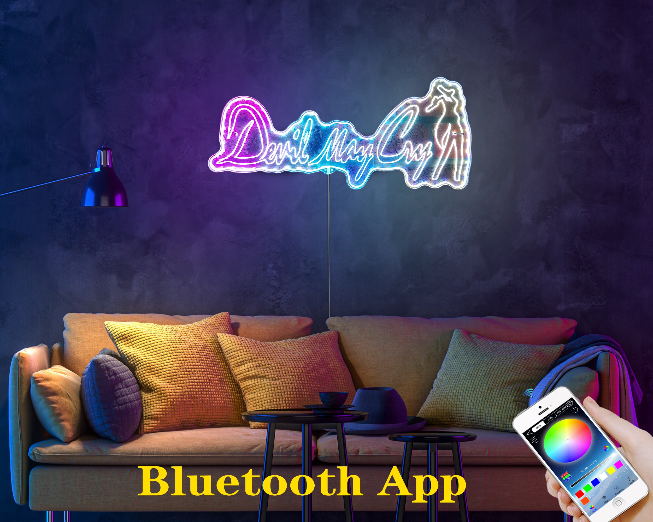 Devil May Cry  Neon LED Sign with Dynamic RGB Colors