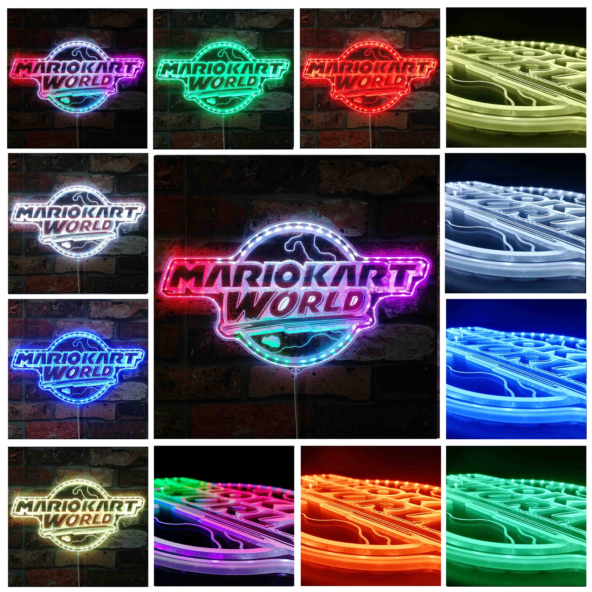 Mariokart World Neon LED Sign with Dynamic RGB Colors