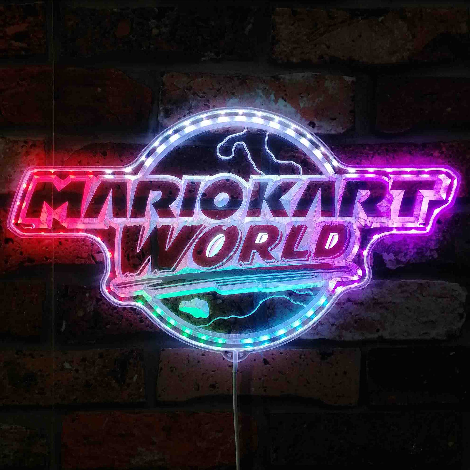 Mariokart World Neon LED Sign with Dynamic RGB Colors
