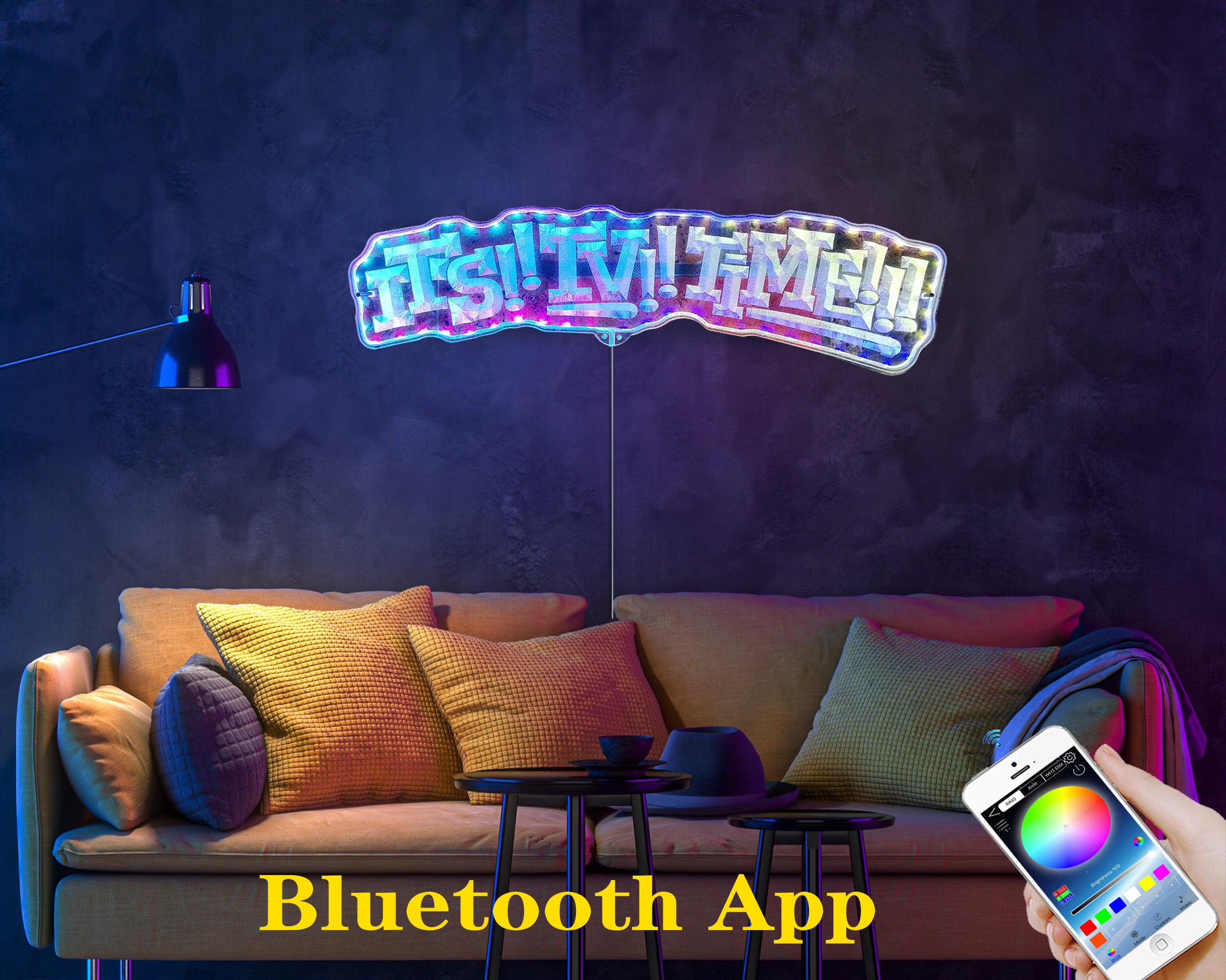 Deltarune Tenna It's TV Time Neon LED Sign with Dynamic RGB Colors