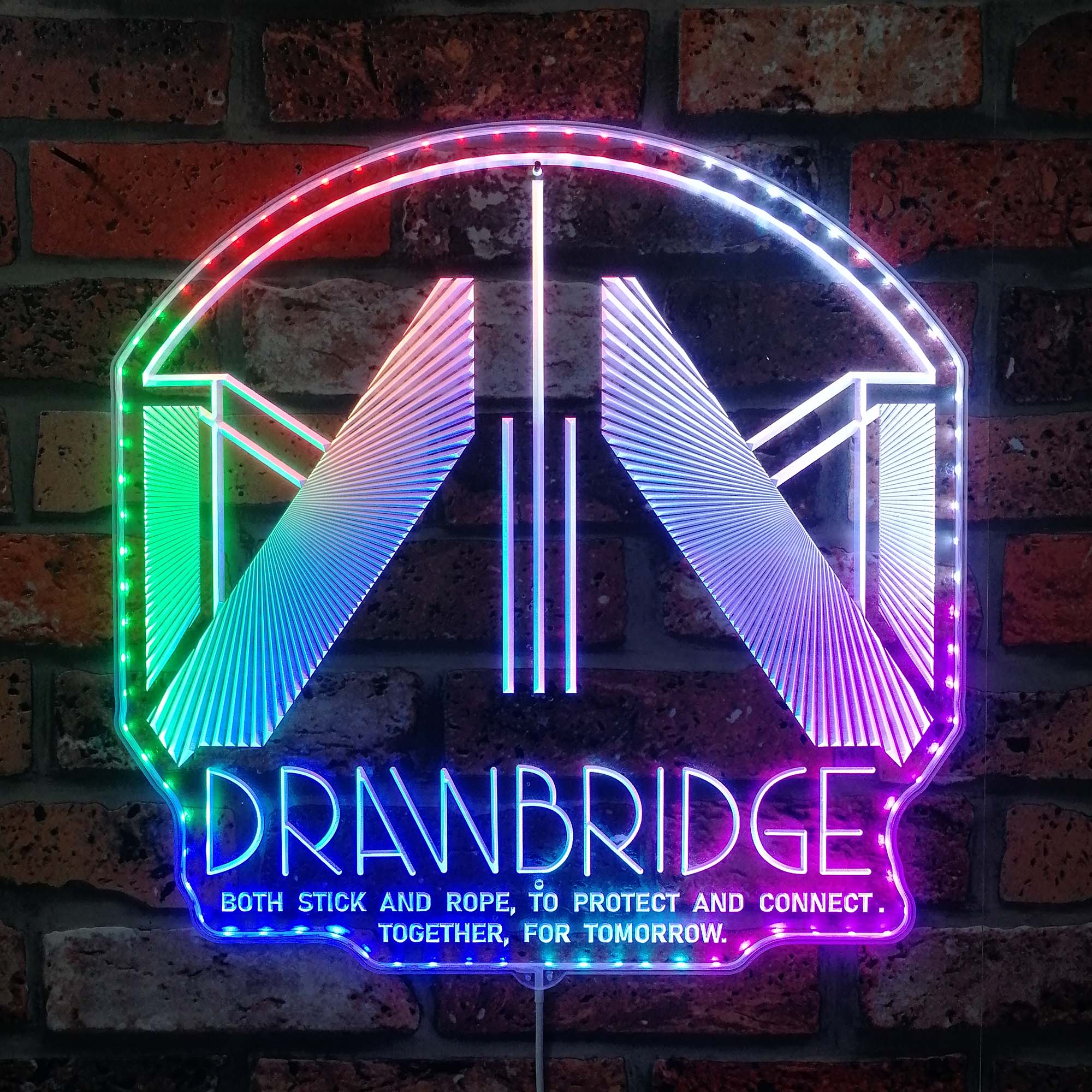 Drawbridge Neon LED Sign with Dynamic RGB Colors