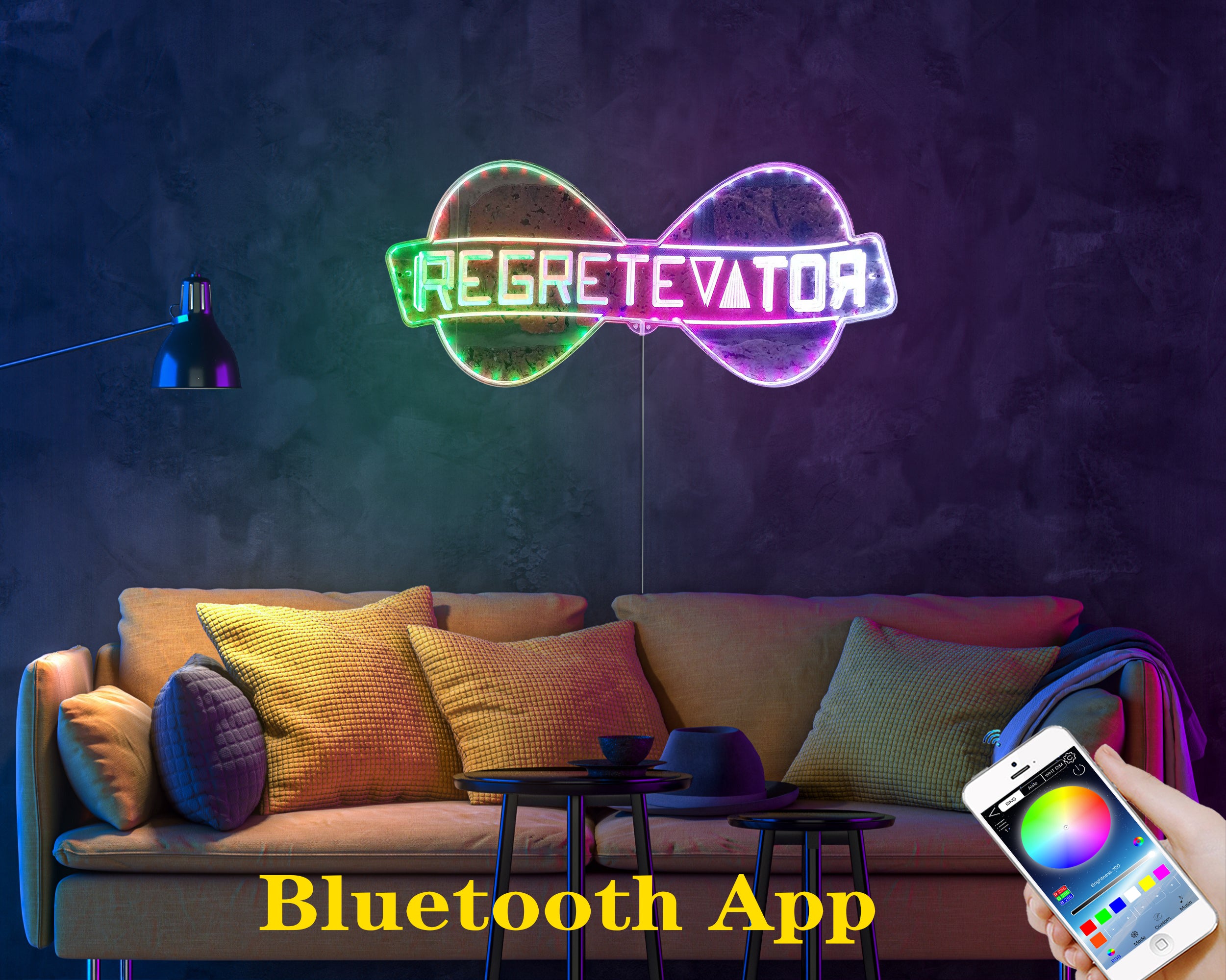 Regretevator Roblox Neon LED Sign with Dynamic RGB Colors