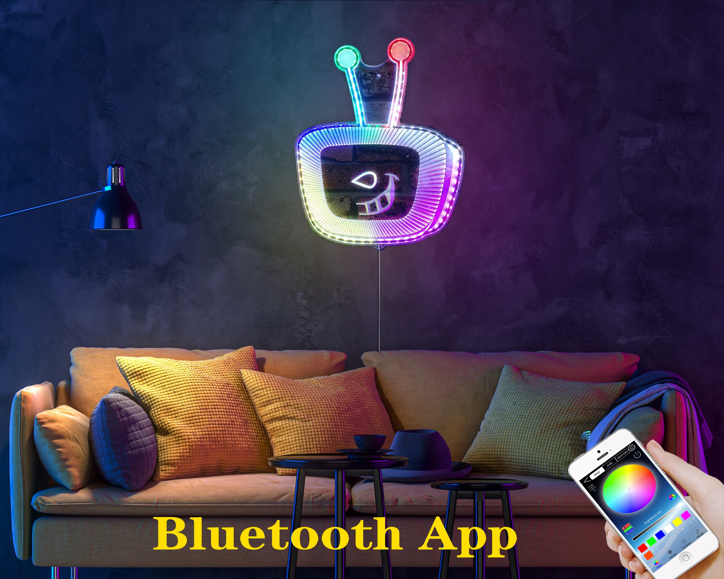 Tenna Deltarune Neon LED Sign with Dynamic RGB Colors