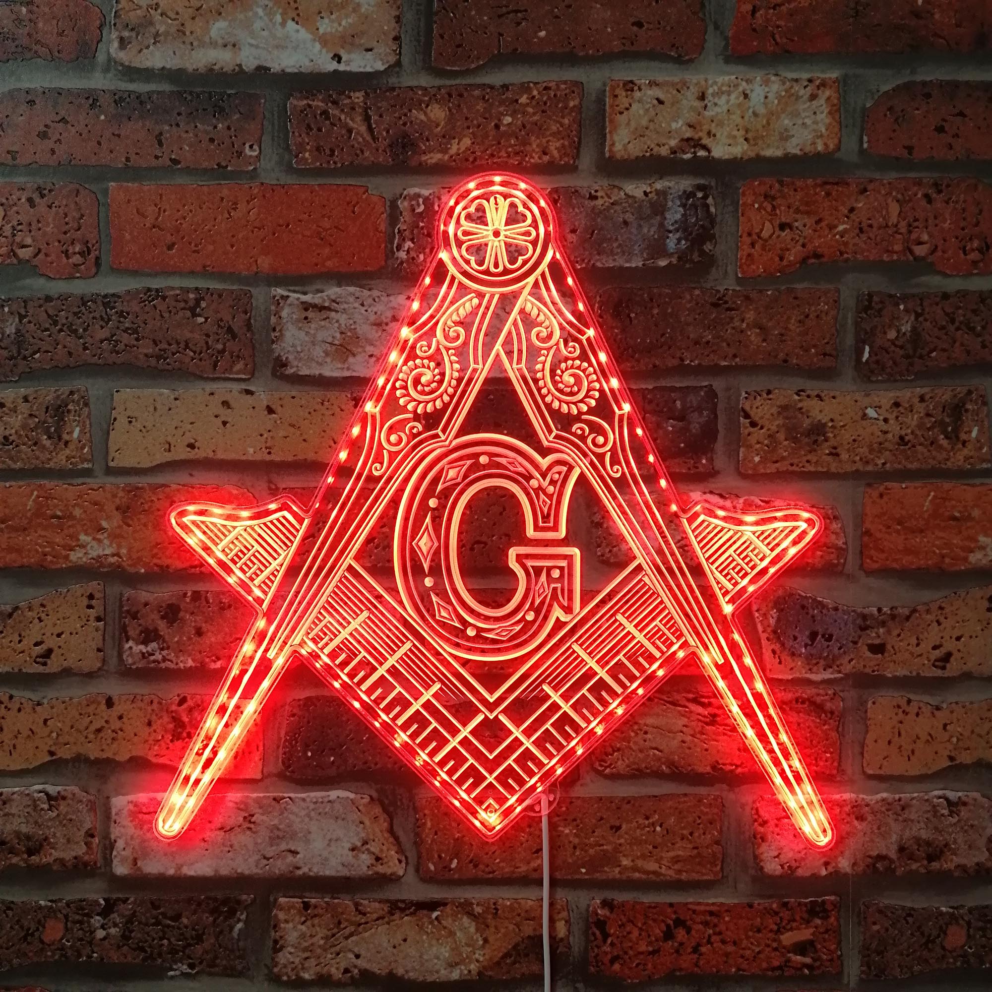 Freemason Logo, masonic Dynamic RGB Edge Lit LED Sign