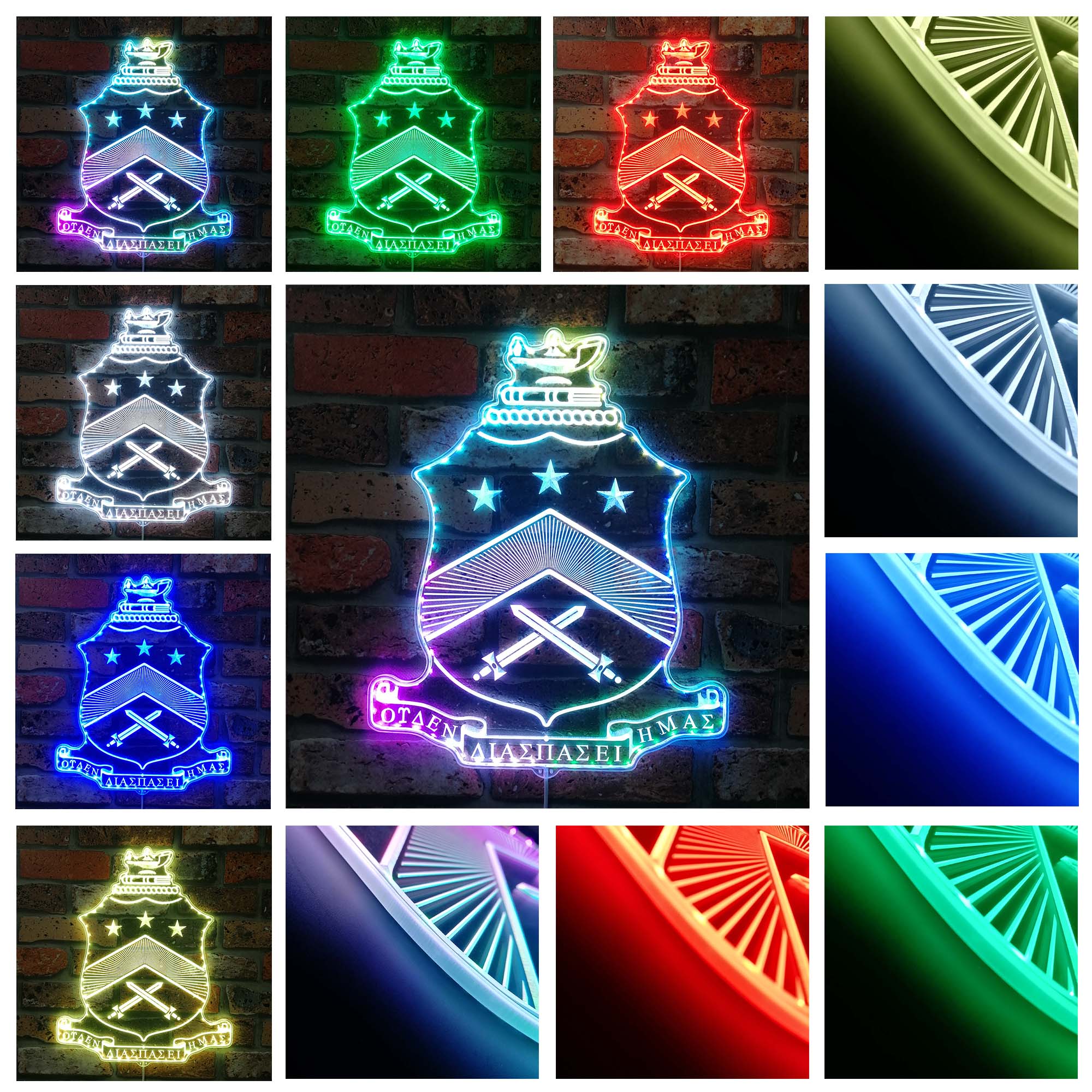 Pi Kappa Phi Fraternity Dynamic RGB Edge Lit LED Sign