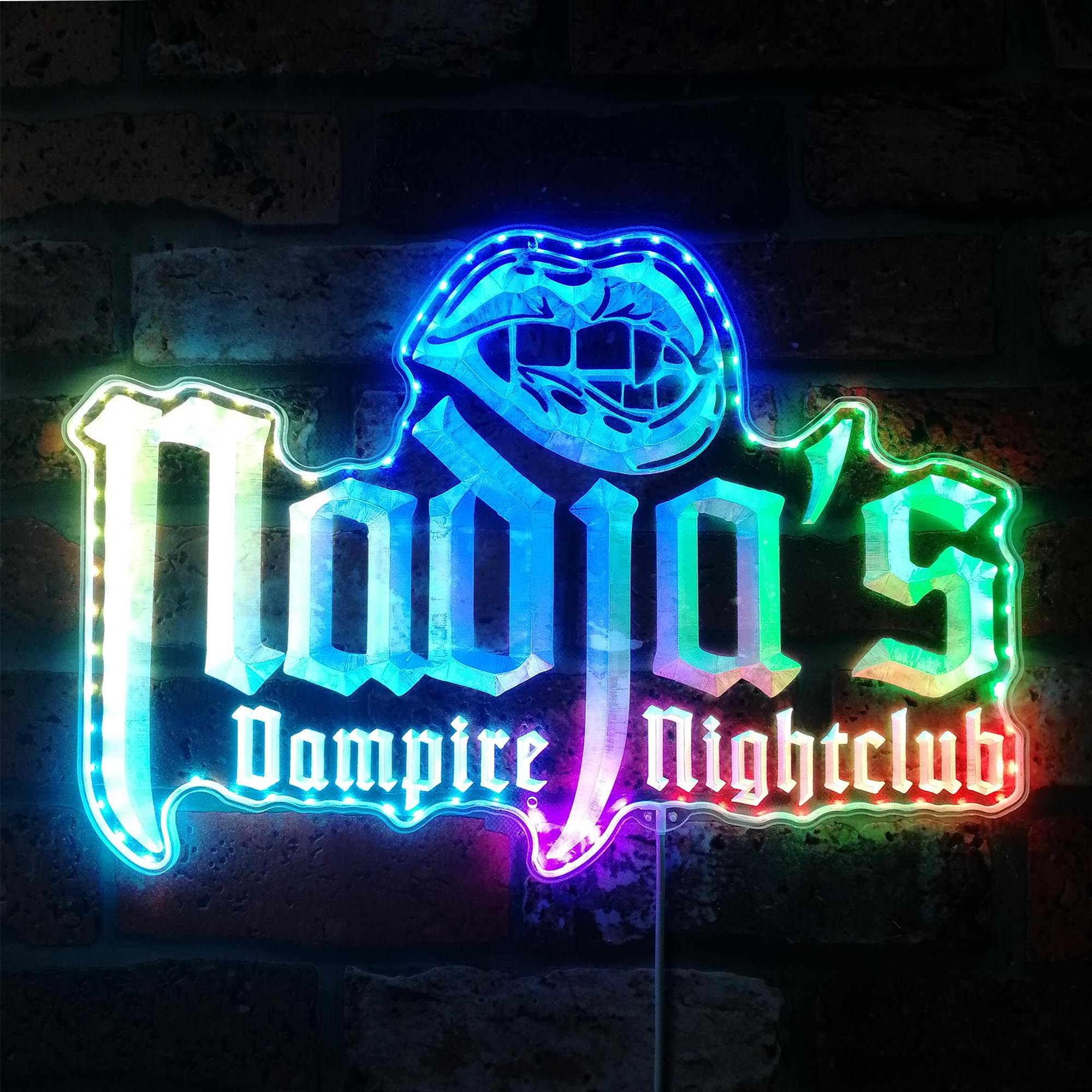 Nadjas Vampire Nightclub Dynamic RGB Edge Lit LED Sign