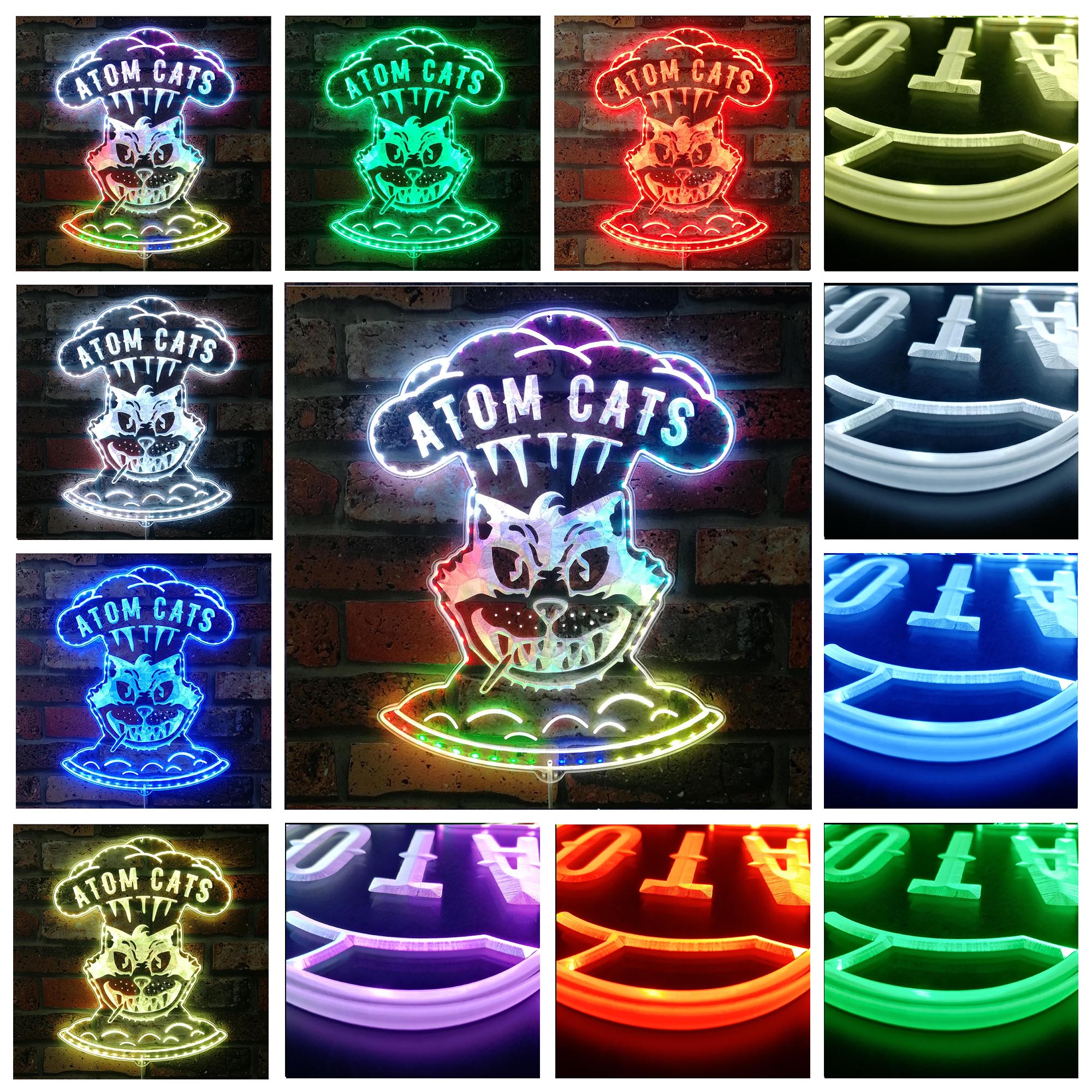 Atom Cats Dynamic RGB Edge Lit LED Sign