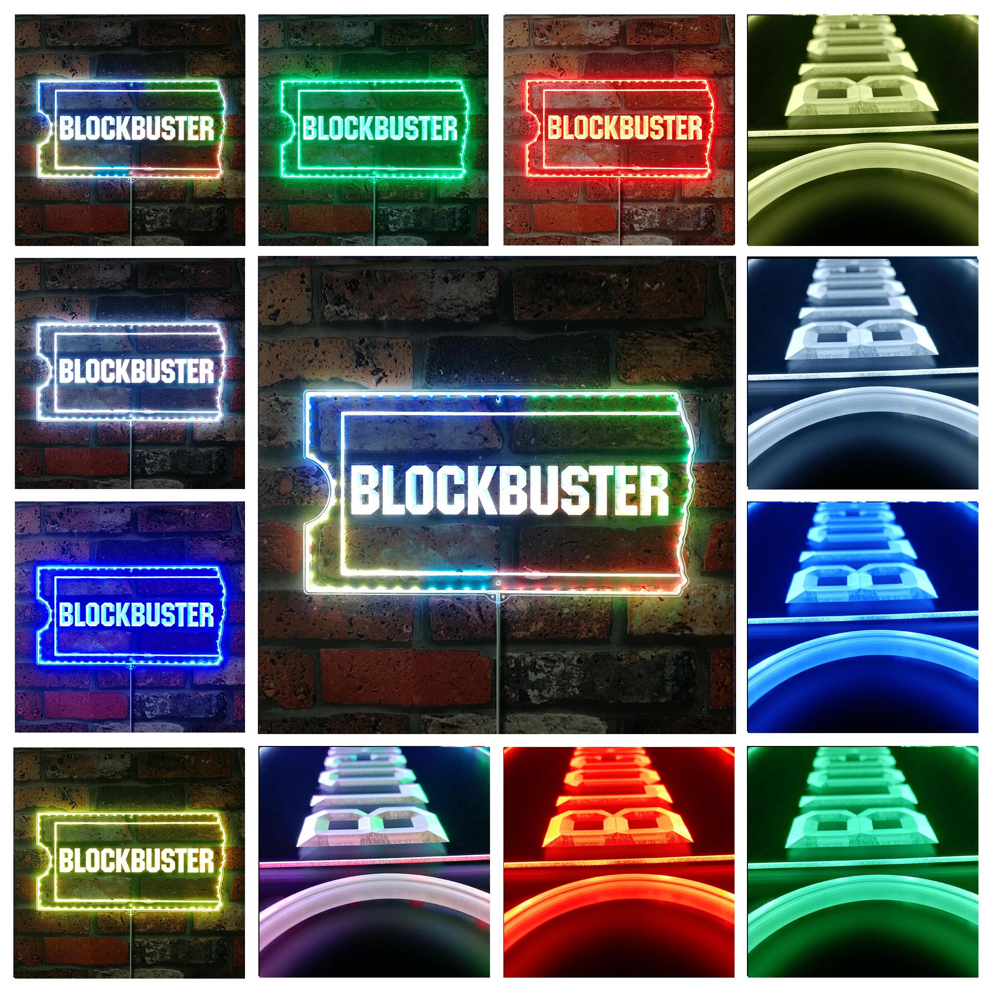 Blockbuster Dynamic RGB Edge Lit LED Sign