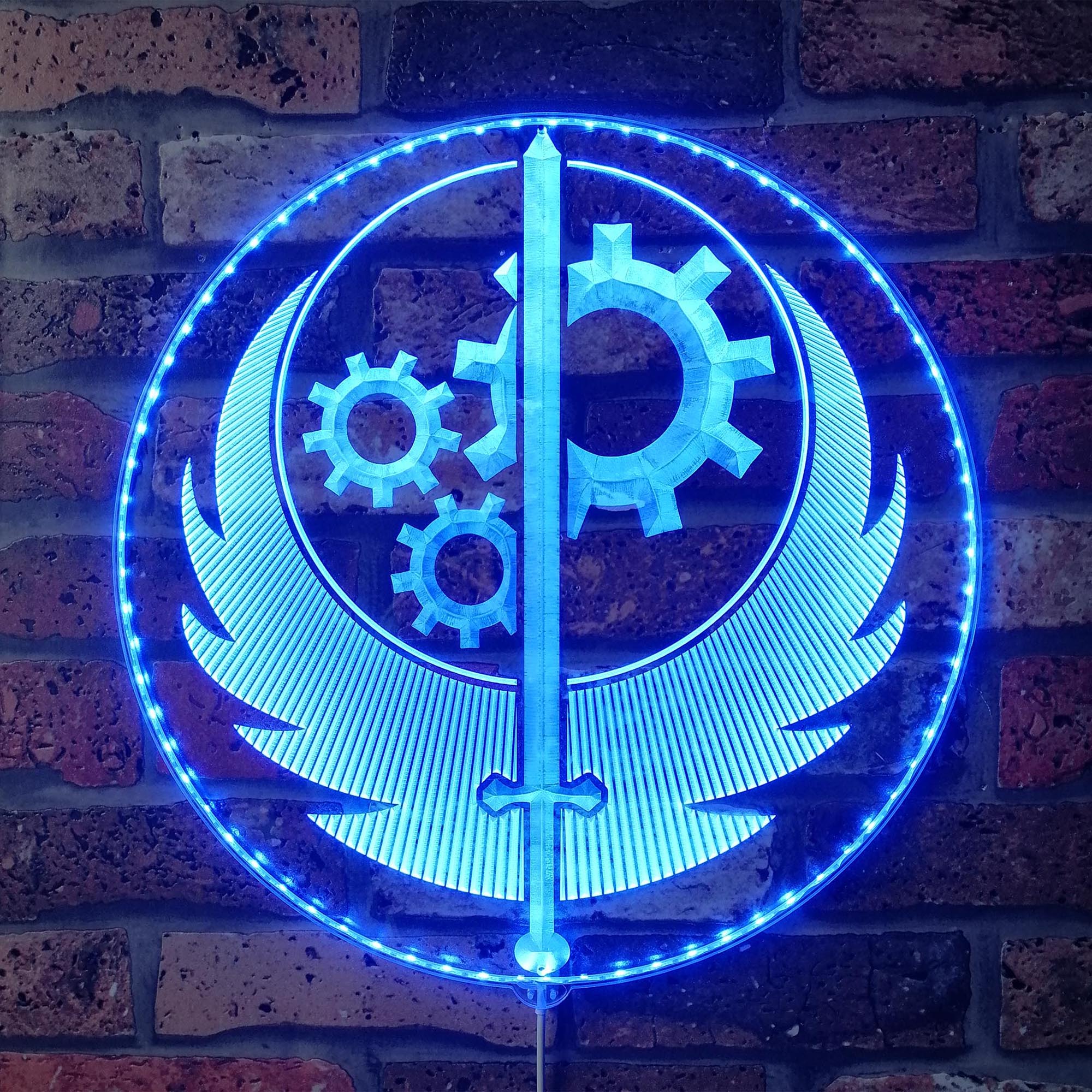 Fallout Brotherhood. Dynamic RGB Edge Lit LED Sign