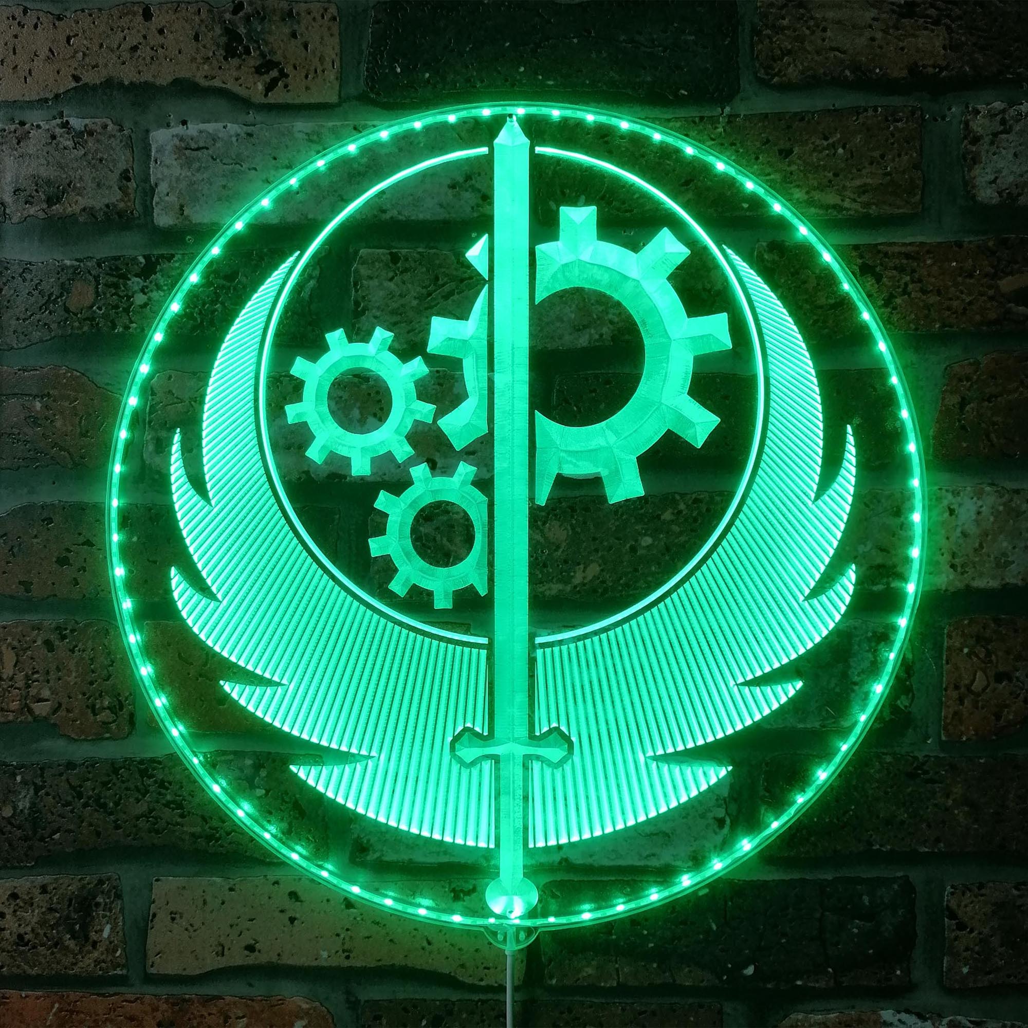 Fallout Brotherhood. Dynamic RGB Edge Lit LED Sign