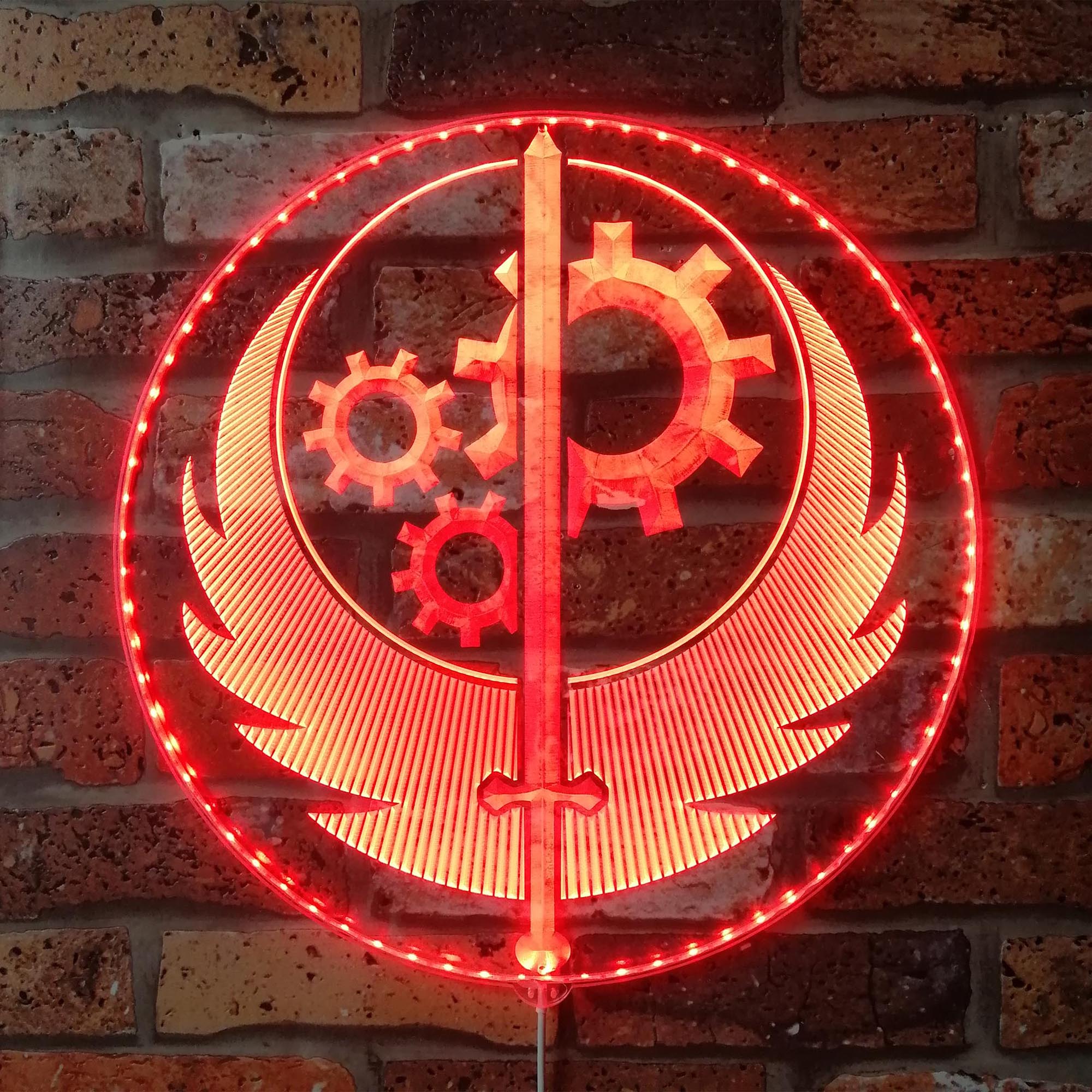 Fallout Brotherhood. Dynamic RGB Edge Lit LED Sign