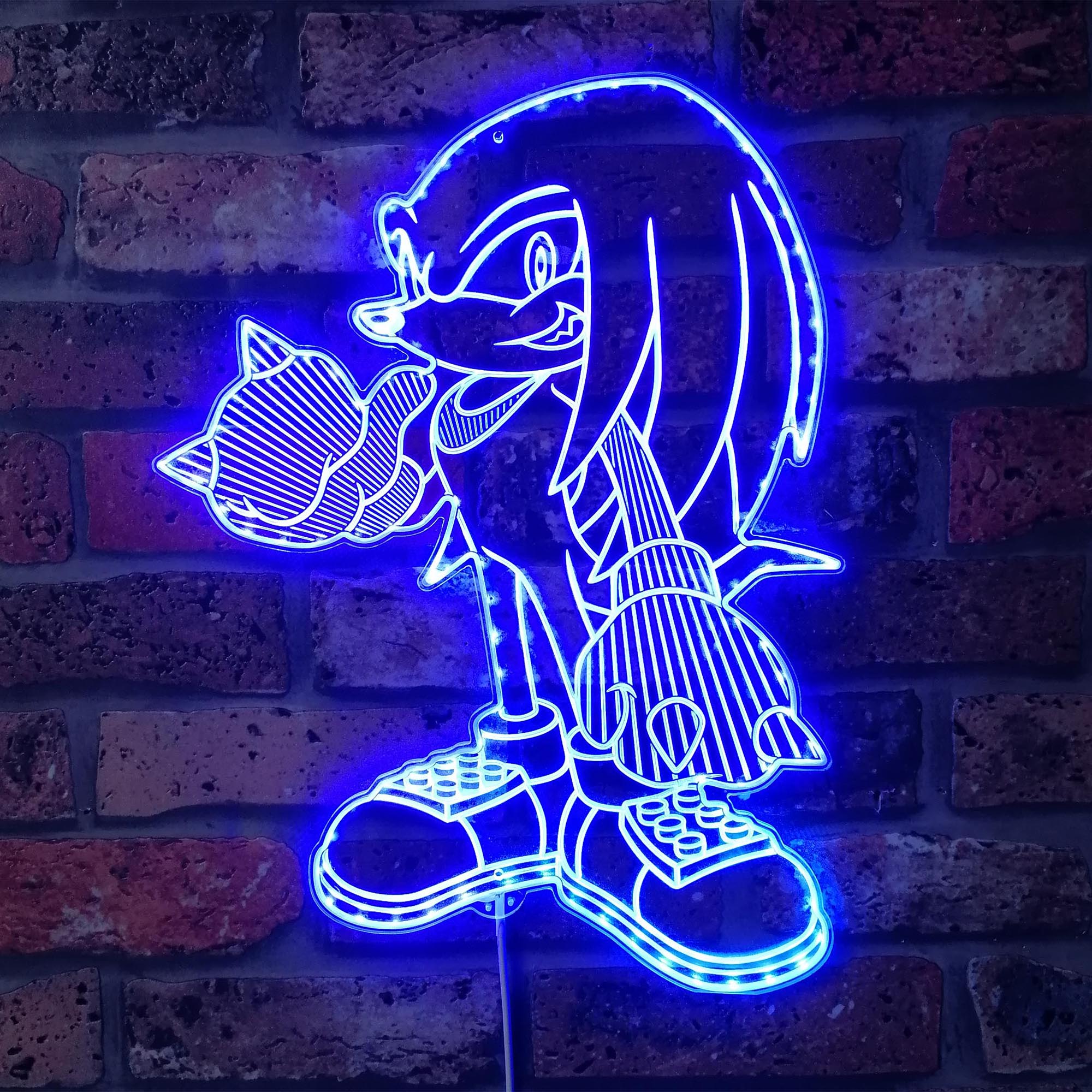 Sonic Knuckles Dynamic RGB Edge Lit LED Sign