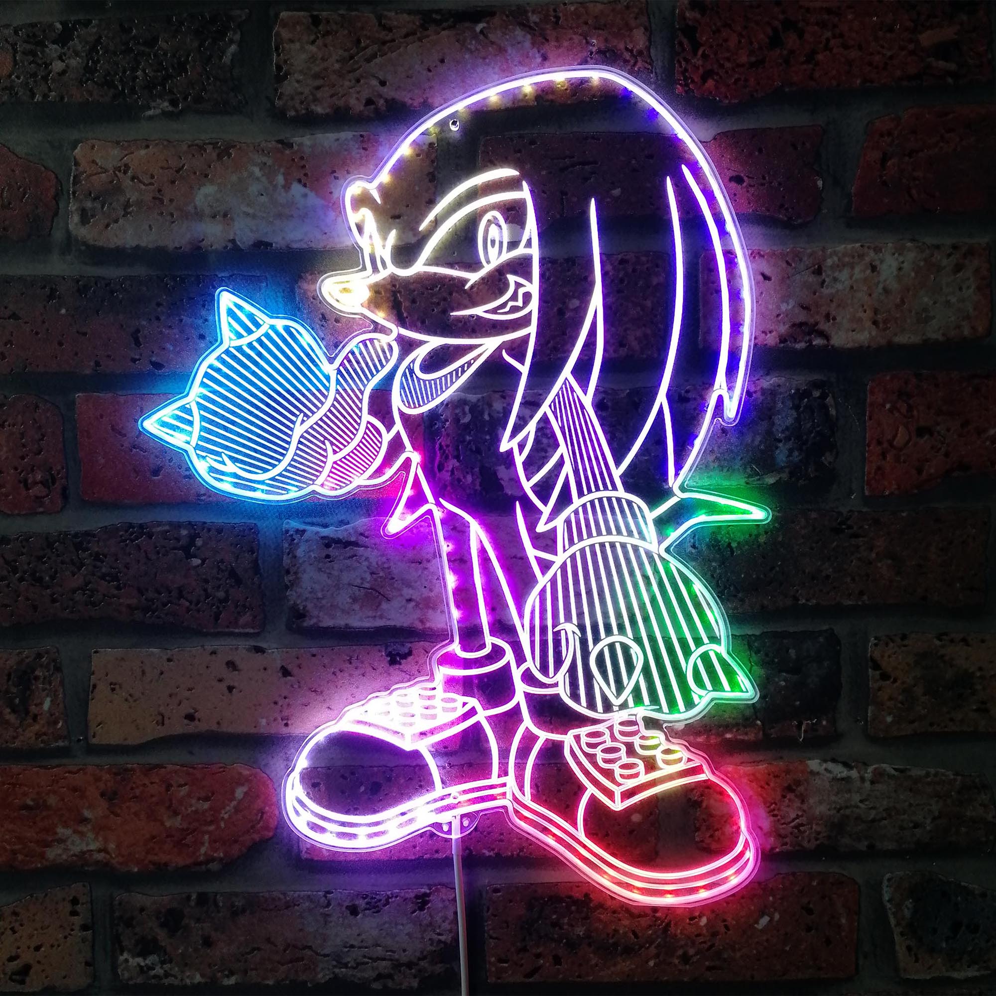 Sonic Knuckles Dynamic RGB Edge Lit LED Sign