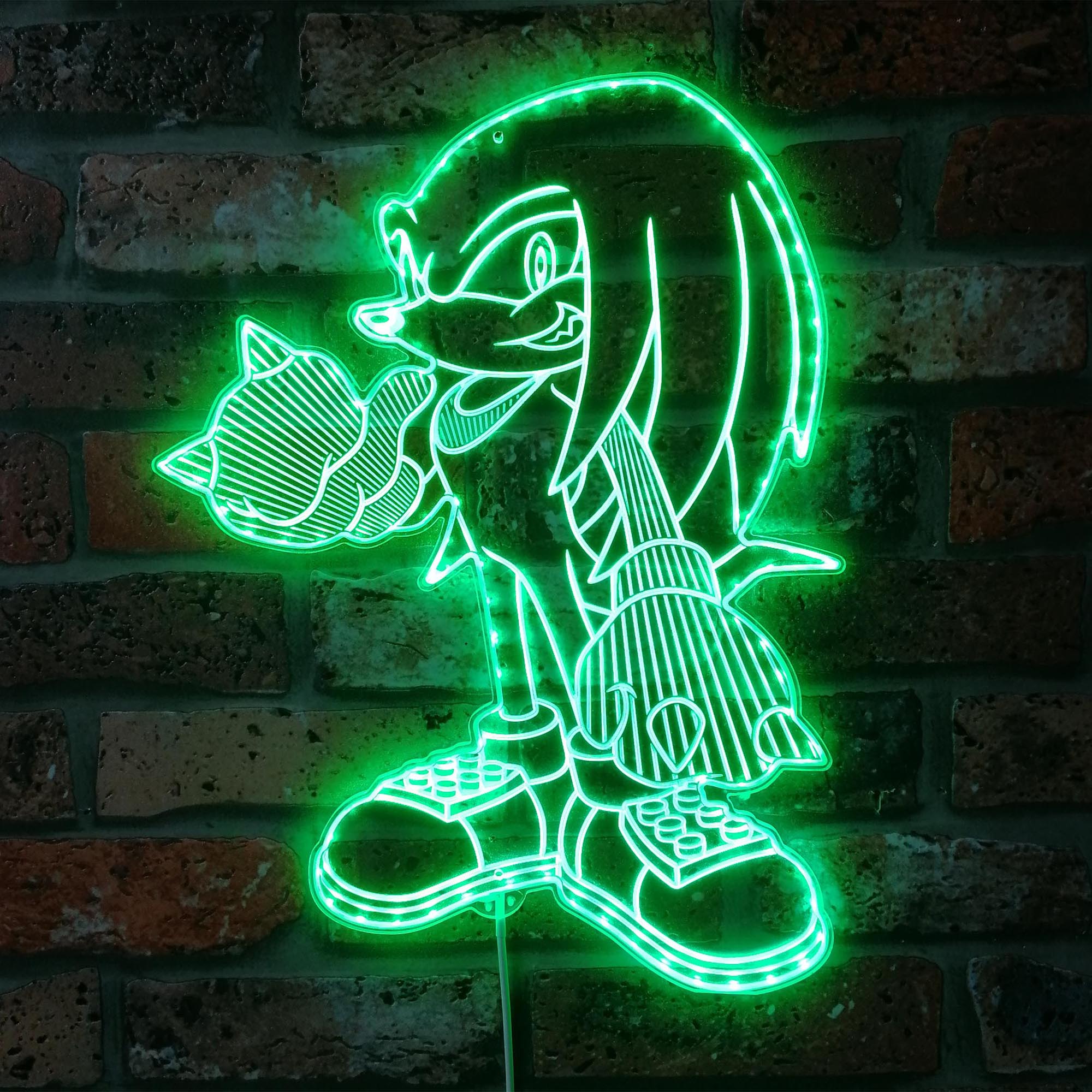 Sonic Knuckles Dynamic RGB Edge Lit LED Sign