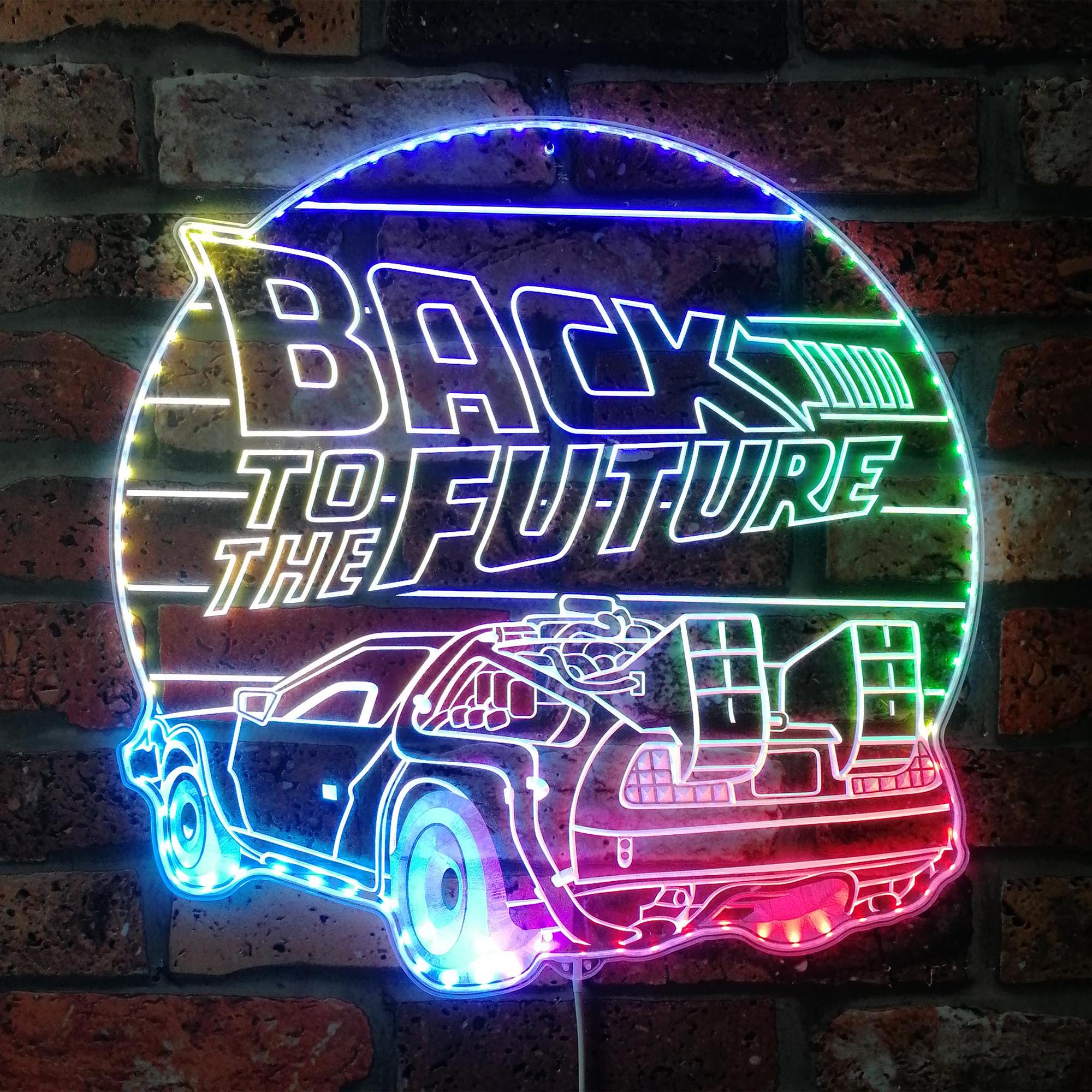 Back to the Future Dynamic RGB Edge Lit LED Sign