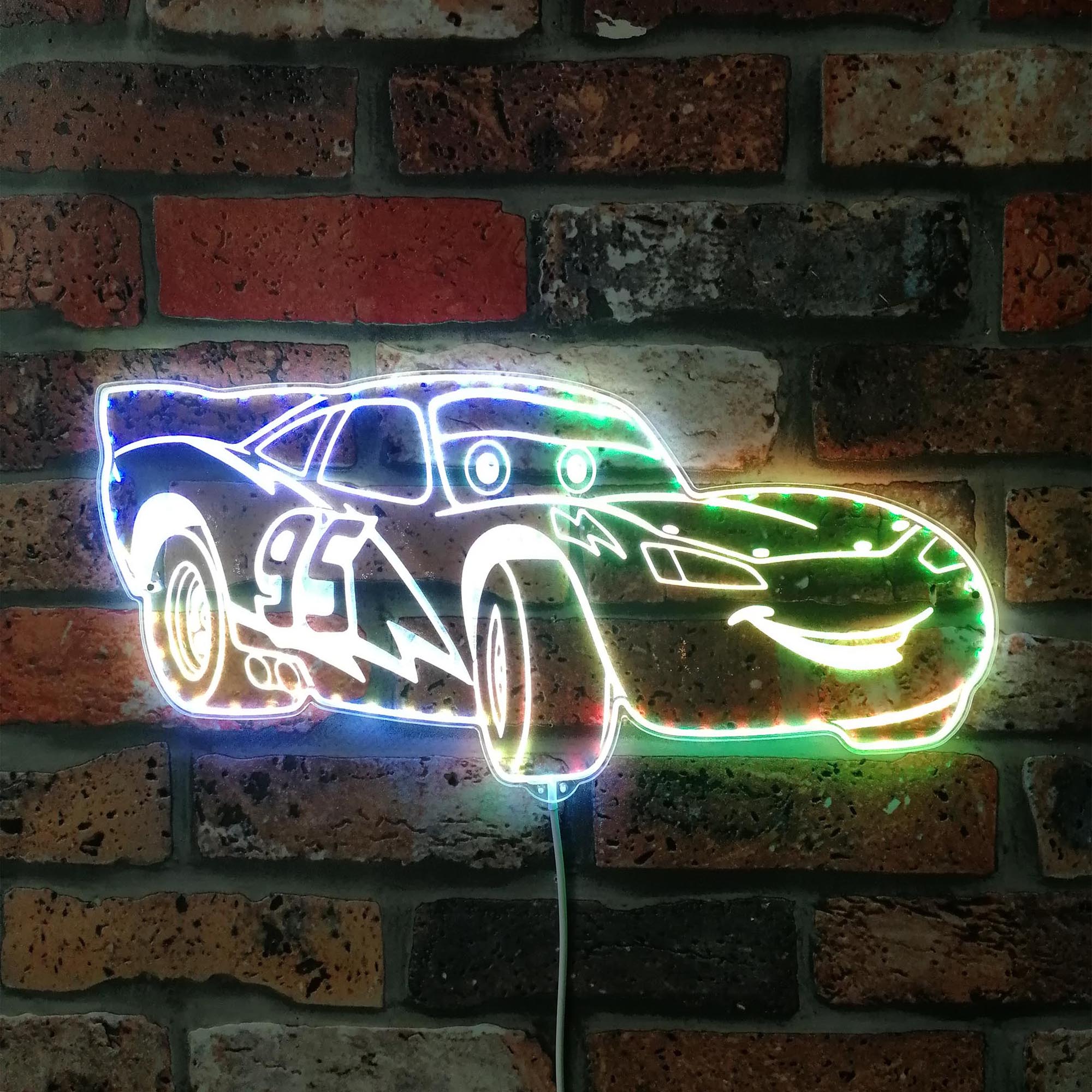 Lightning McQueen Dynamic RGB Edge Lit LED Sign