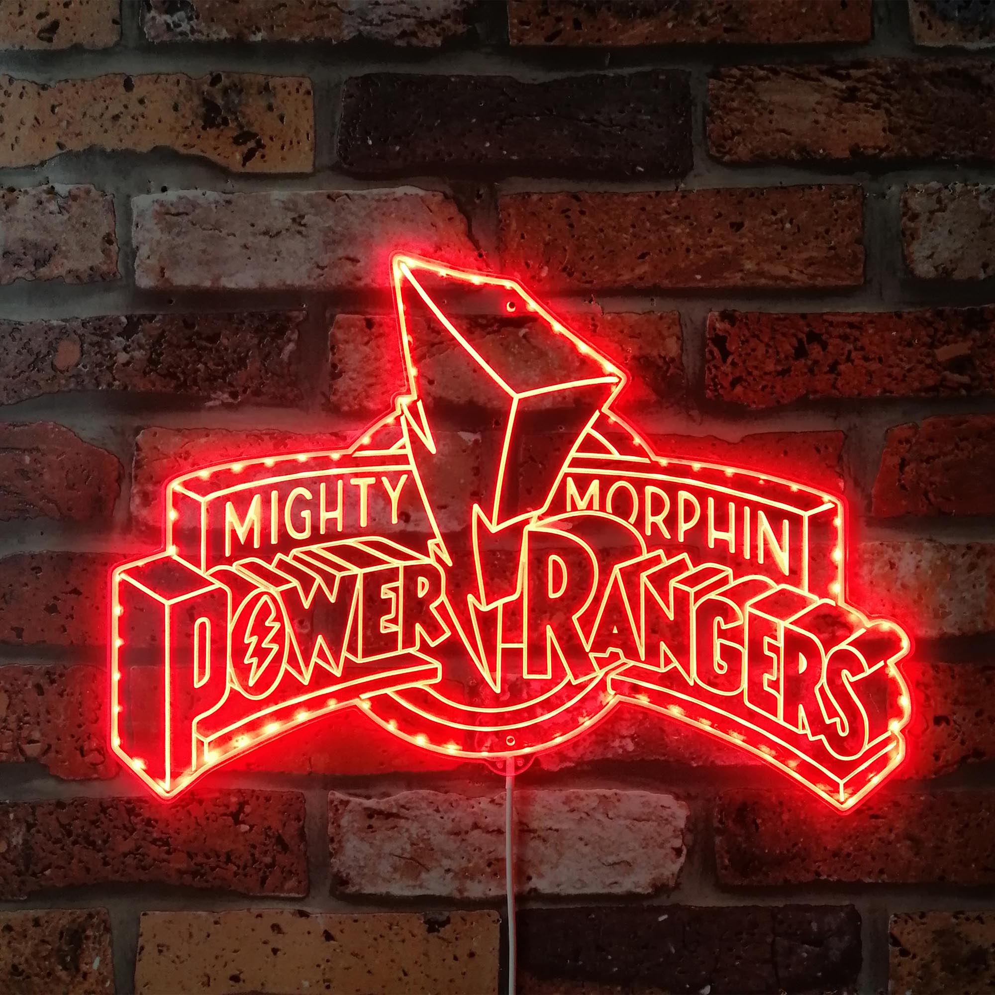 Mighty Morphin Power of Rangers Dynamic RGB Edge Lit LED Sign