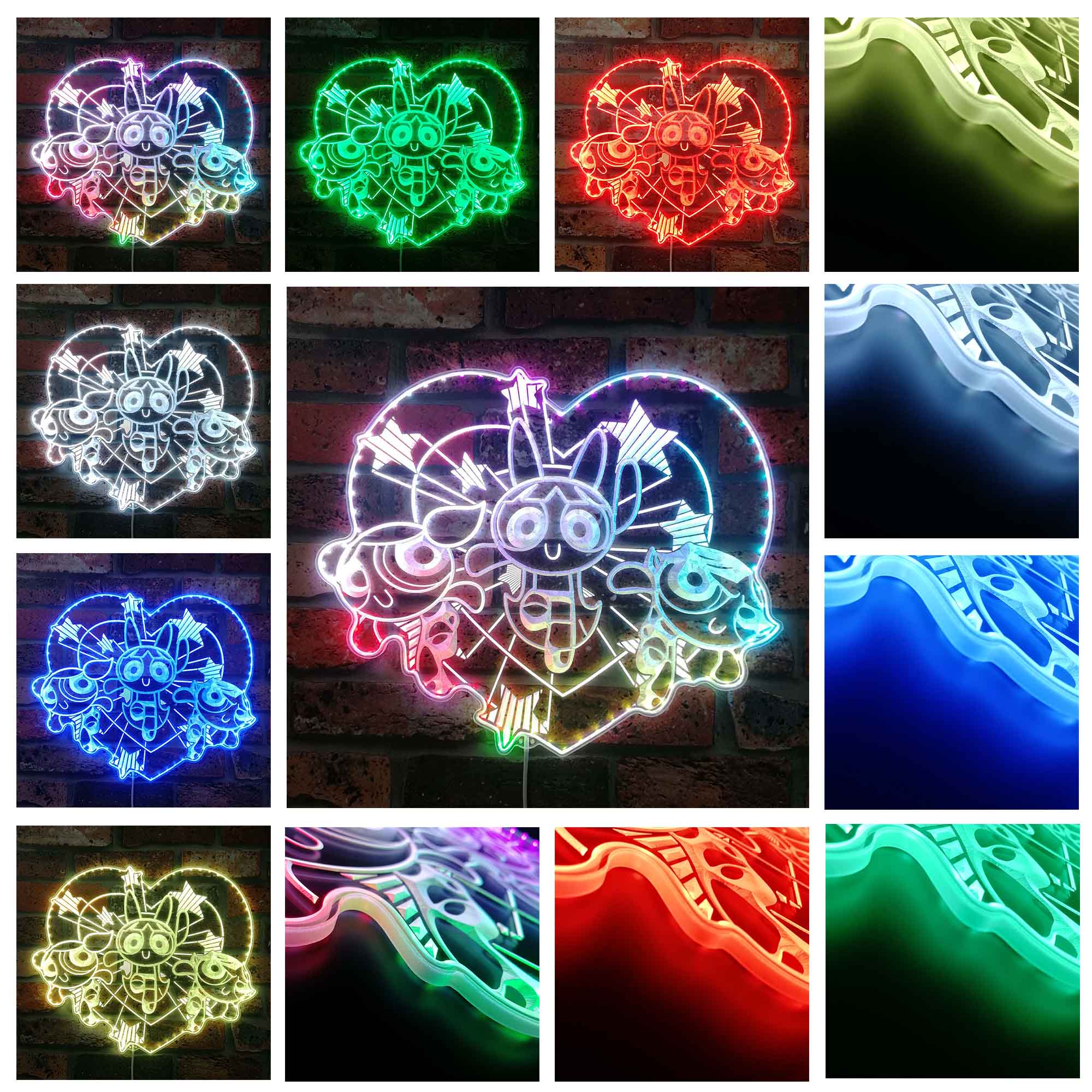 Powerpuff Girls Dynamic RGB Edge Lit LED Sign