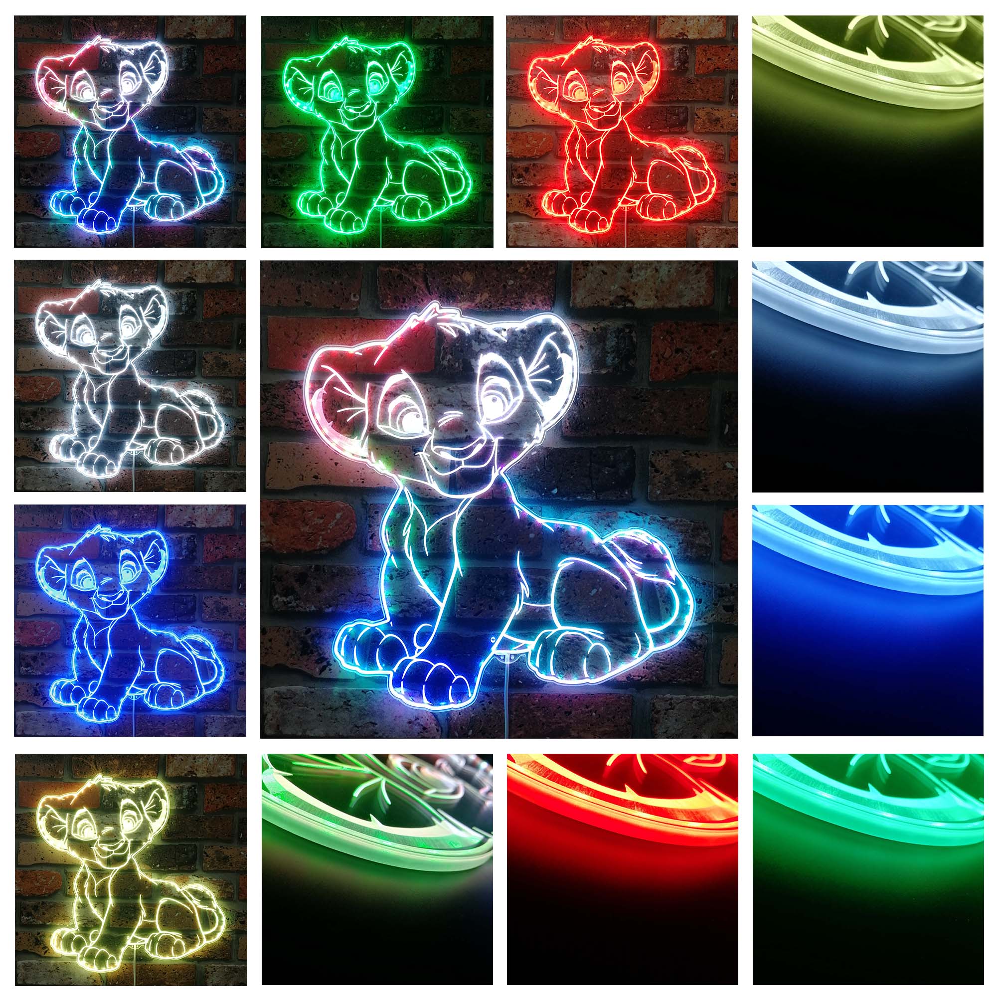 Lion King Simba Dynamic RGB Edge Lit LED Sign