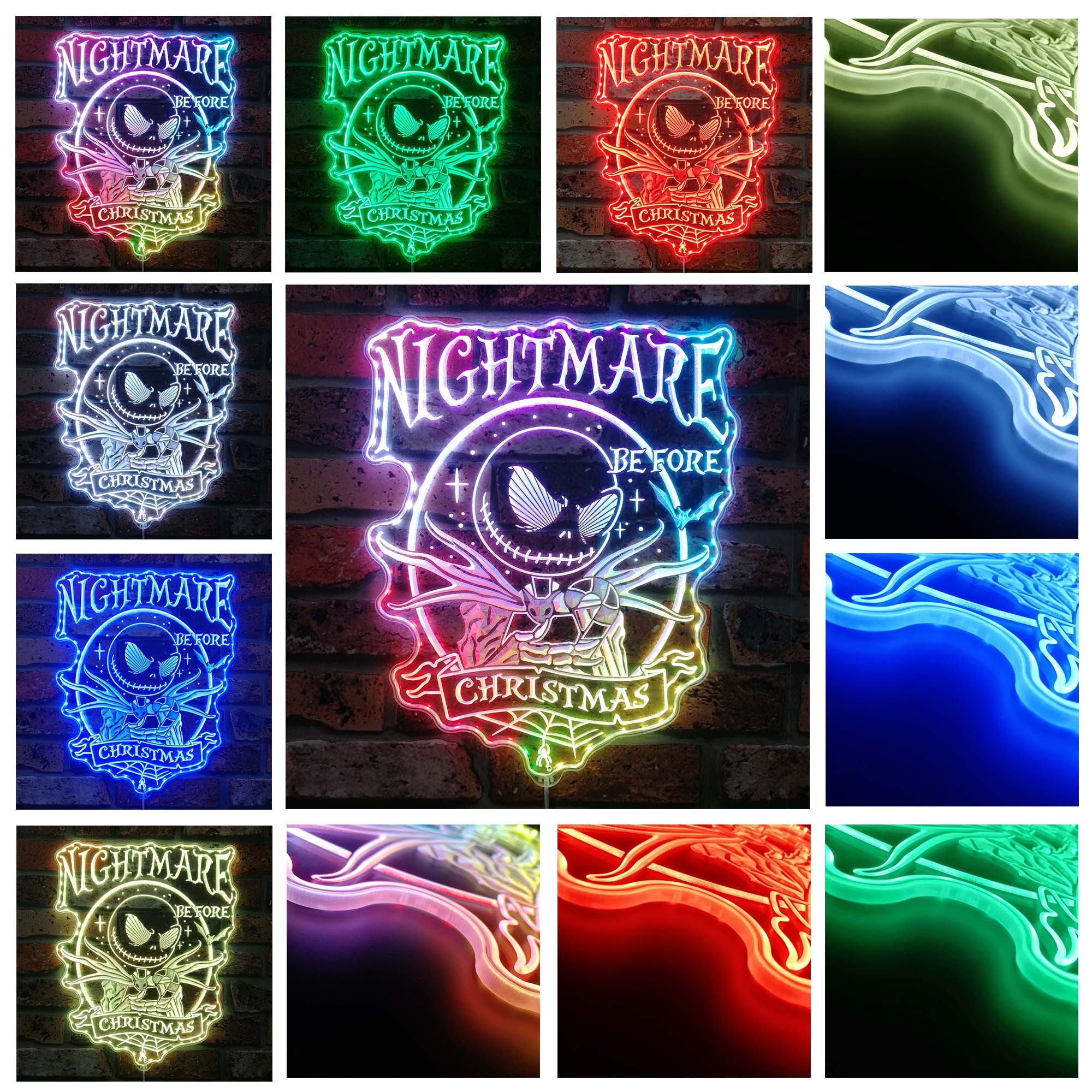 Nightmare before Christmas Dynamic RGB Edge Lit LED Sign