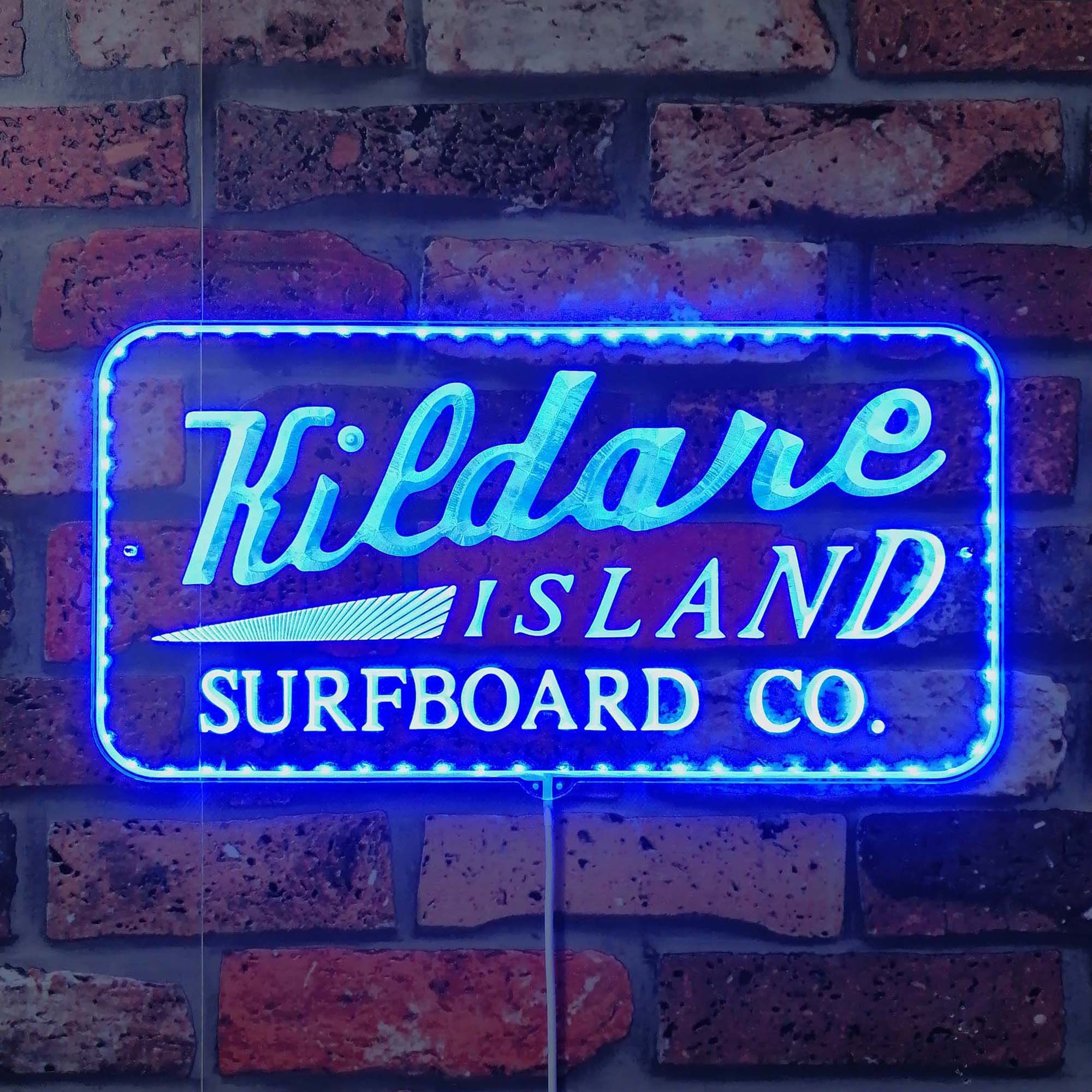 Kildare Island Surfboard Co. Dynamic RGB Edge Lit LED Sign