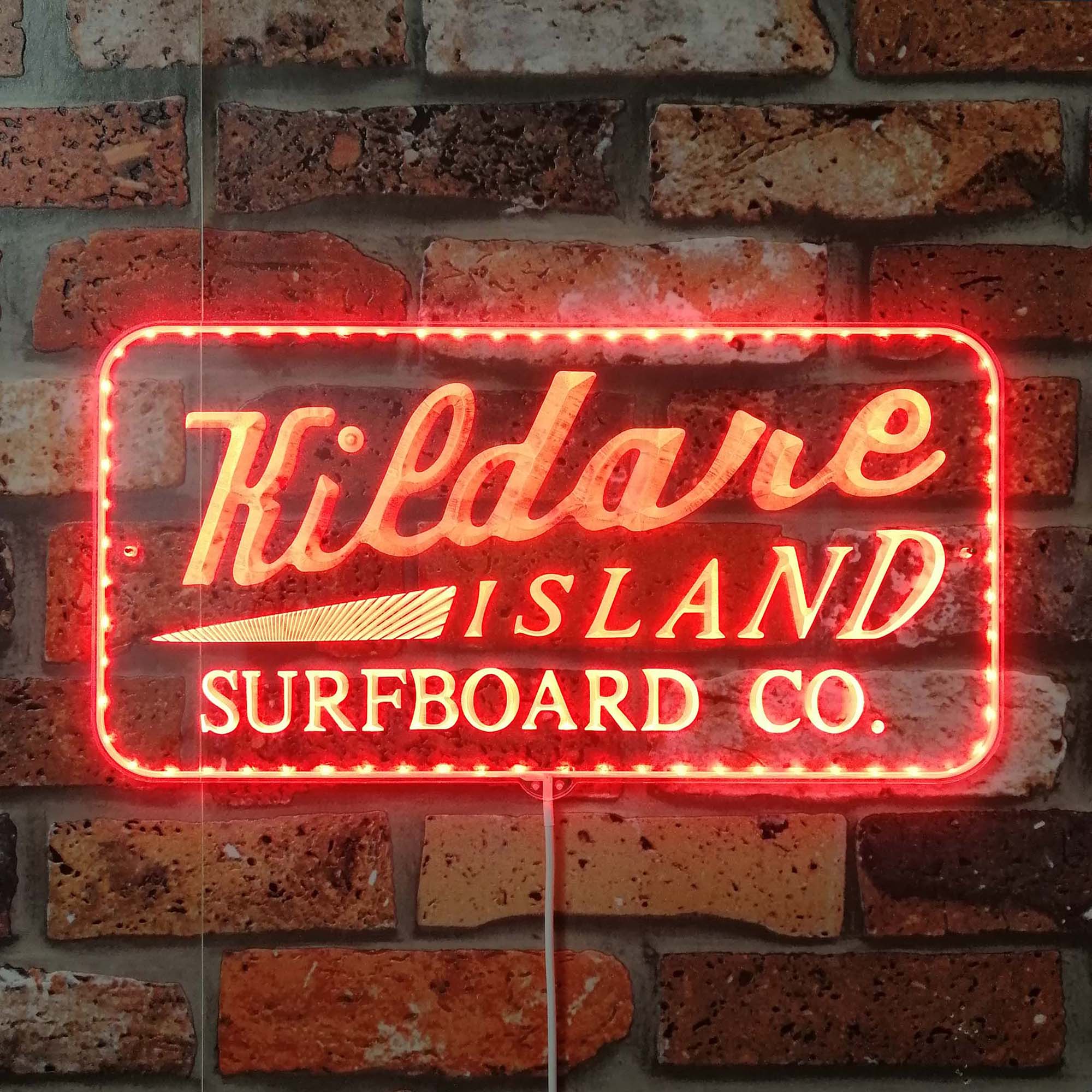 Kildare Island Surfboard Co. Dynamic RGB Edge Lit LED Sign