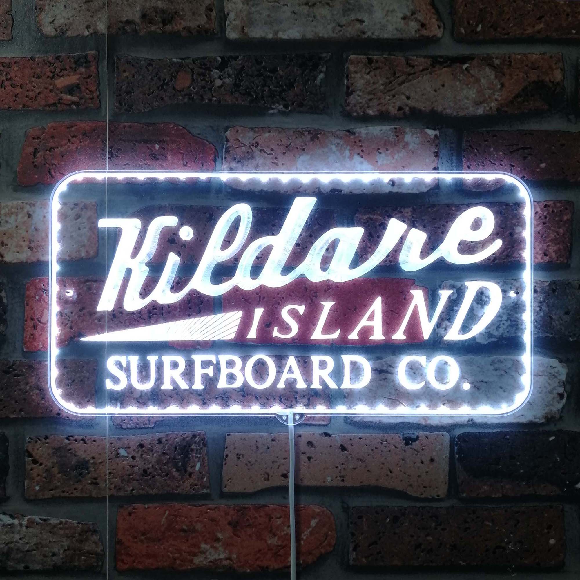 Kildare Island Surfboard Co. Dynamic RGB Edge Lit LED Sign