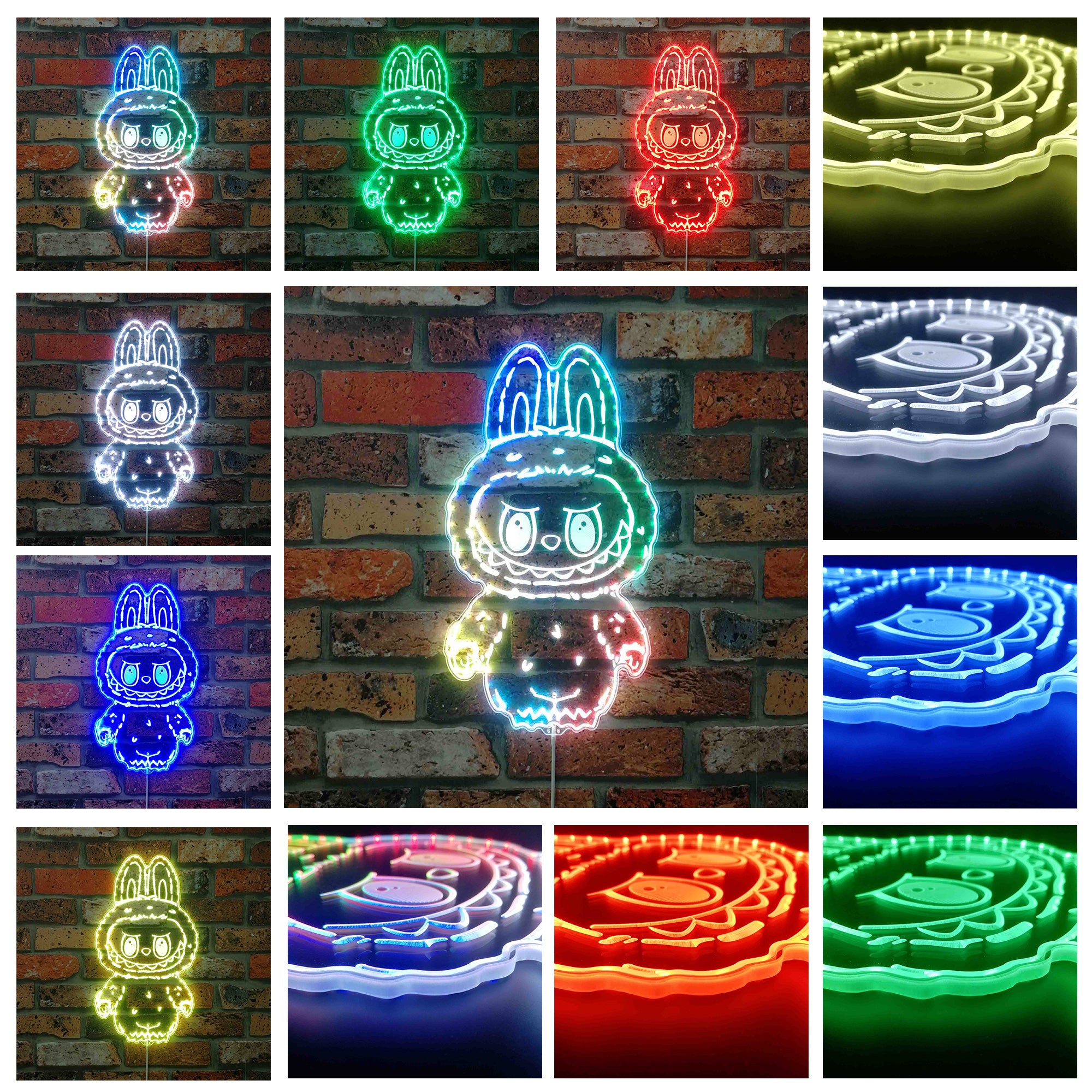Labubu Monster Neon LED Sign with Dynamic RGB Colors