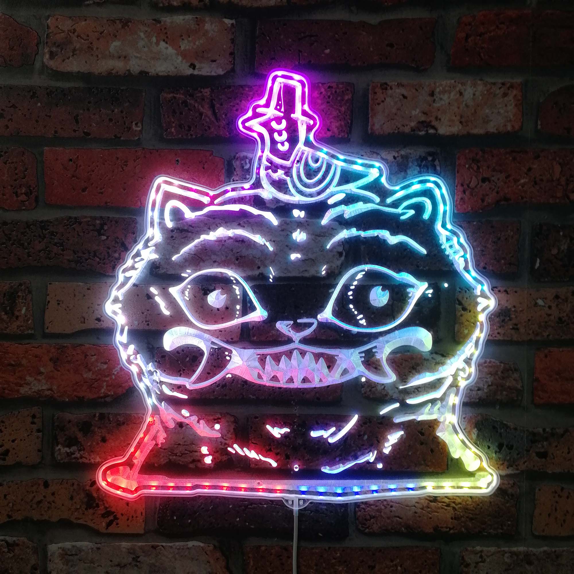 Kpop Demon Hunters Derpy Tiger Neon LED Sign with Dynamic RGB Colors