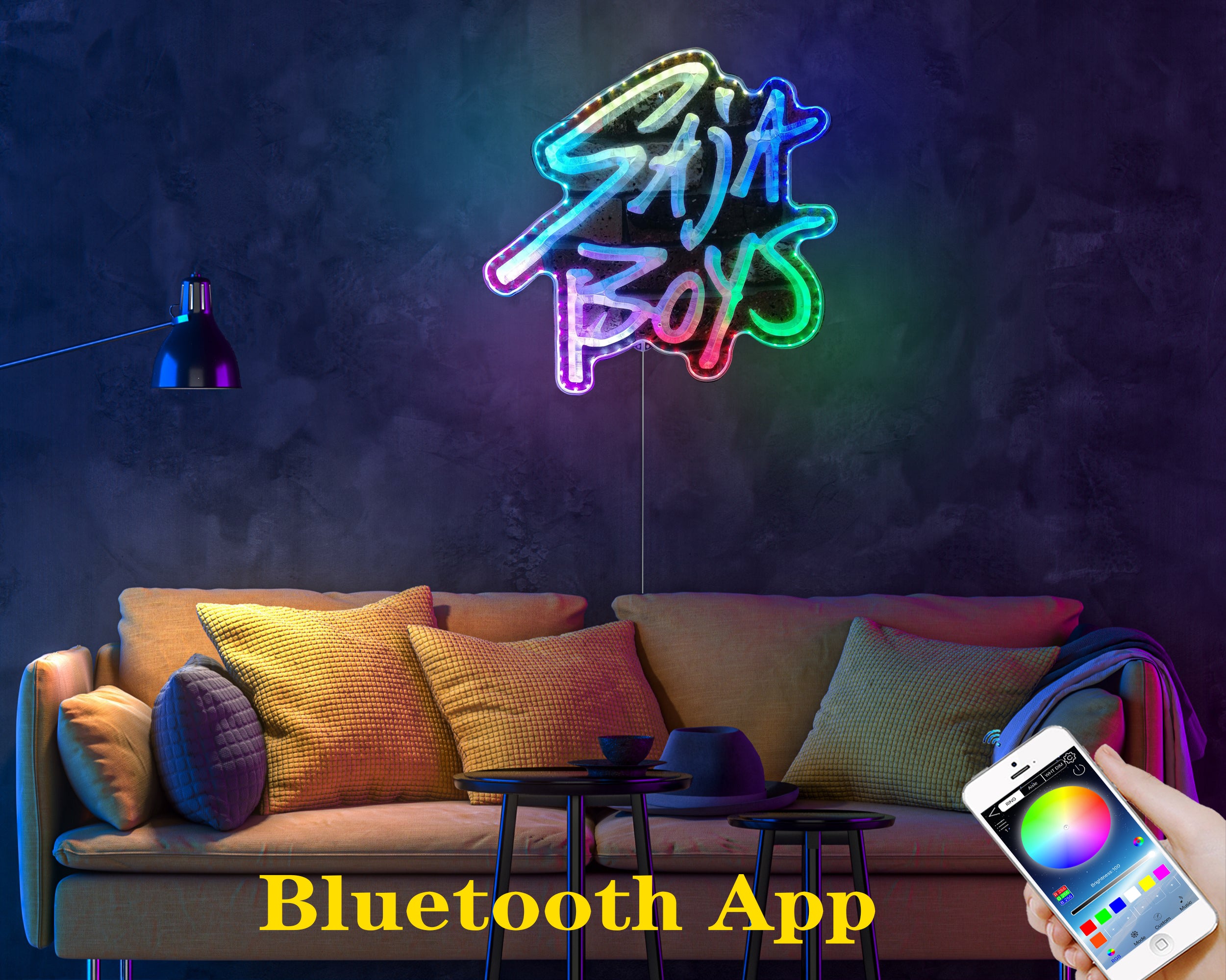 Kpop Demon Hunters Saja Boys Neon LED Sign with Dynamic RGB Colors