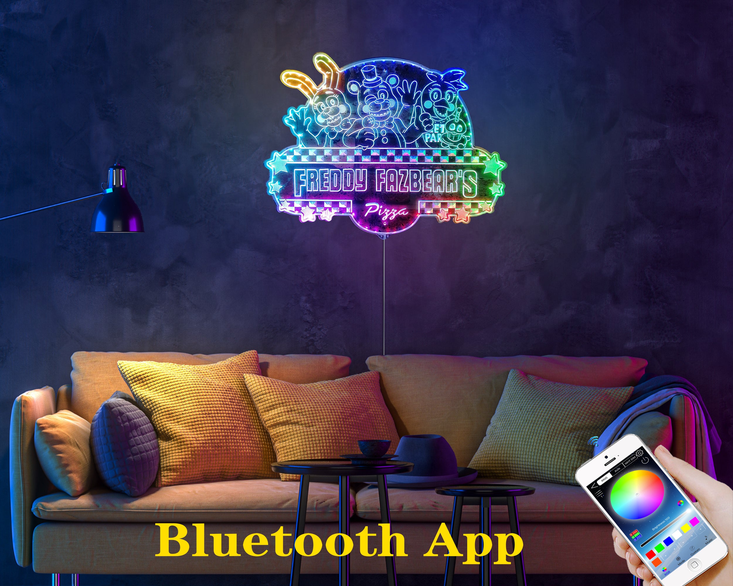 Five Nights at Freddy's 2 Neon LED Sign with Dynamic RGB Colors