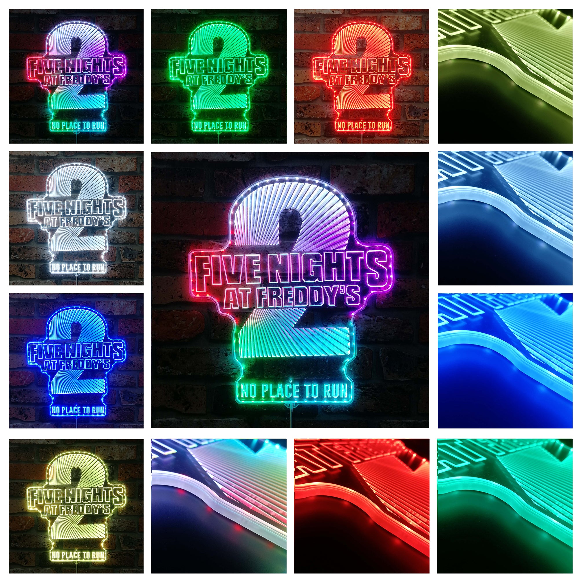 Freddy Fazebear's Pizza Neon LED Sign with Dynamic RGB Colors