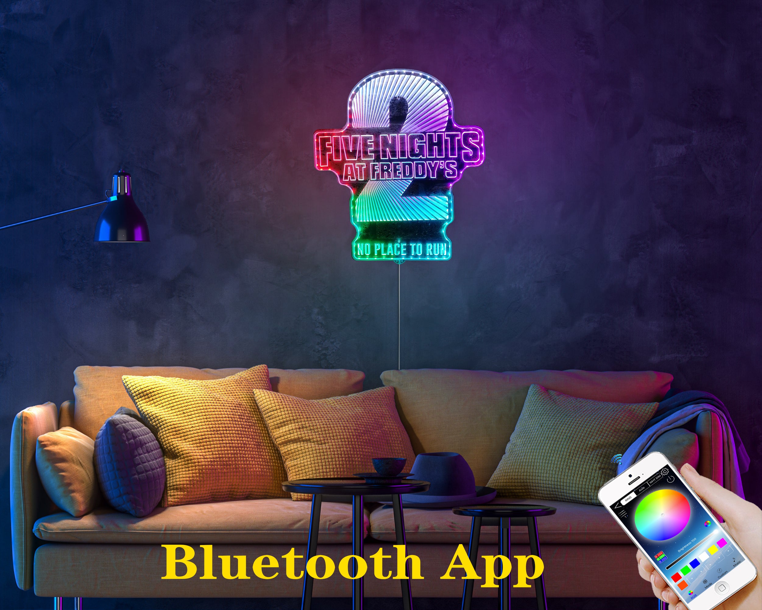 Freddy Fazebear's Pizza Neon LED Sign with Dynamic RGB Colors