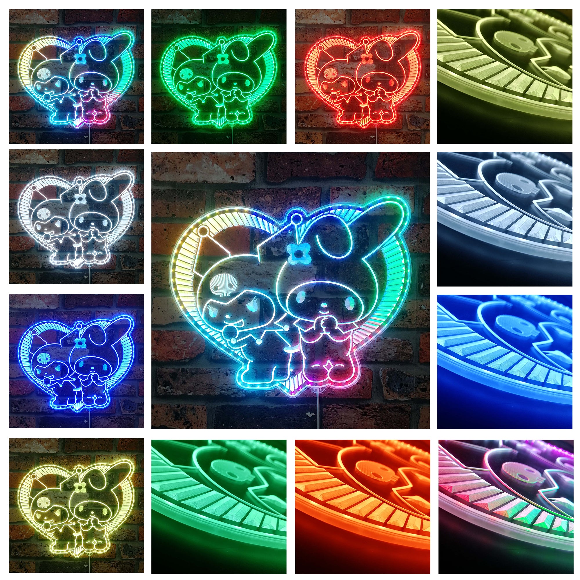 My Melody & Kuromi Neon LED Sign with Dynamic RGB Colors