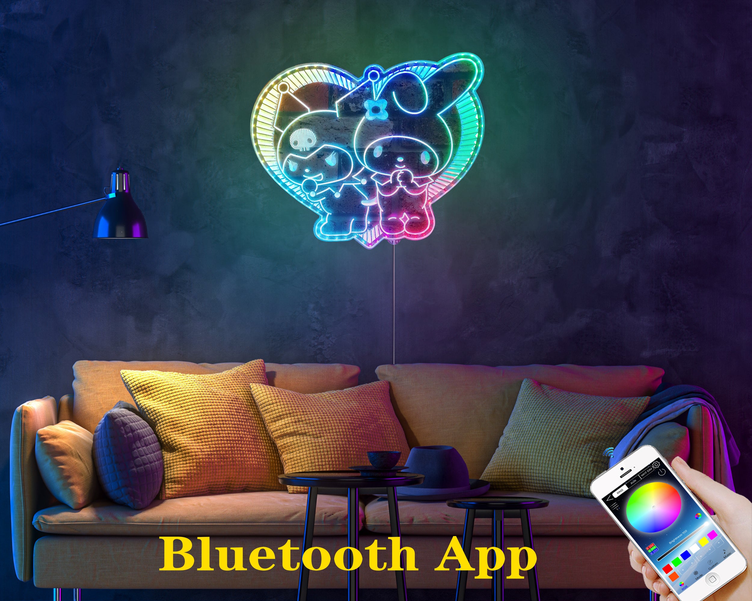 My Melody & Kuromi Neon LED Sign with Dynamic RGB Colors