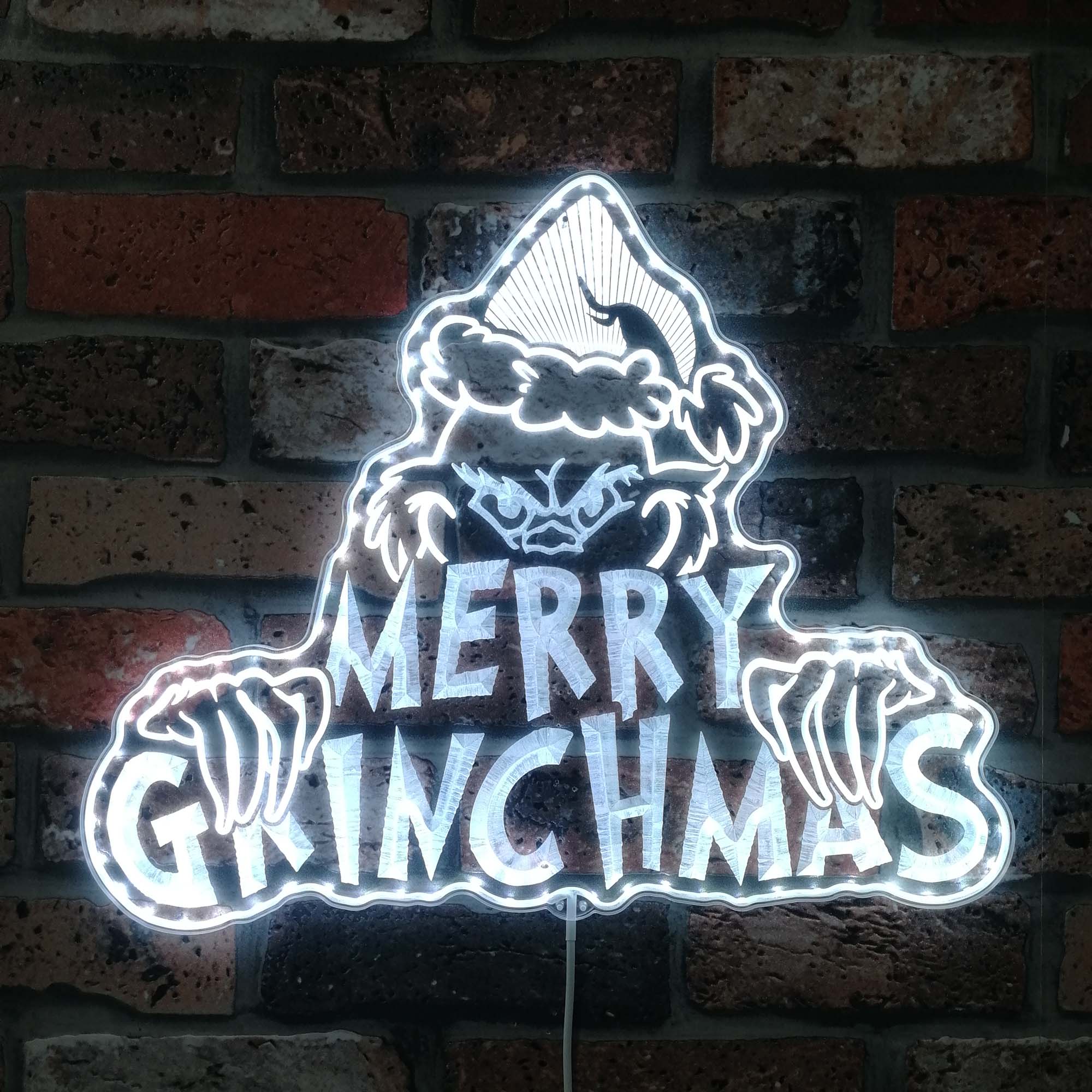 Personalized Grinch Christmas Dynamic RGB Edge Lit LED Sign