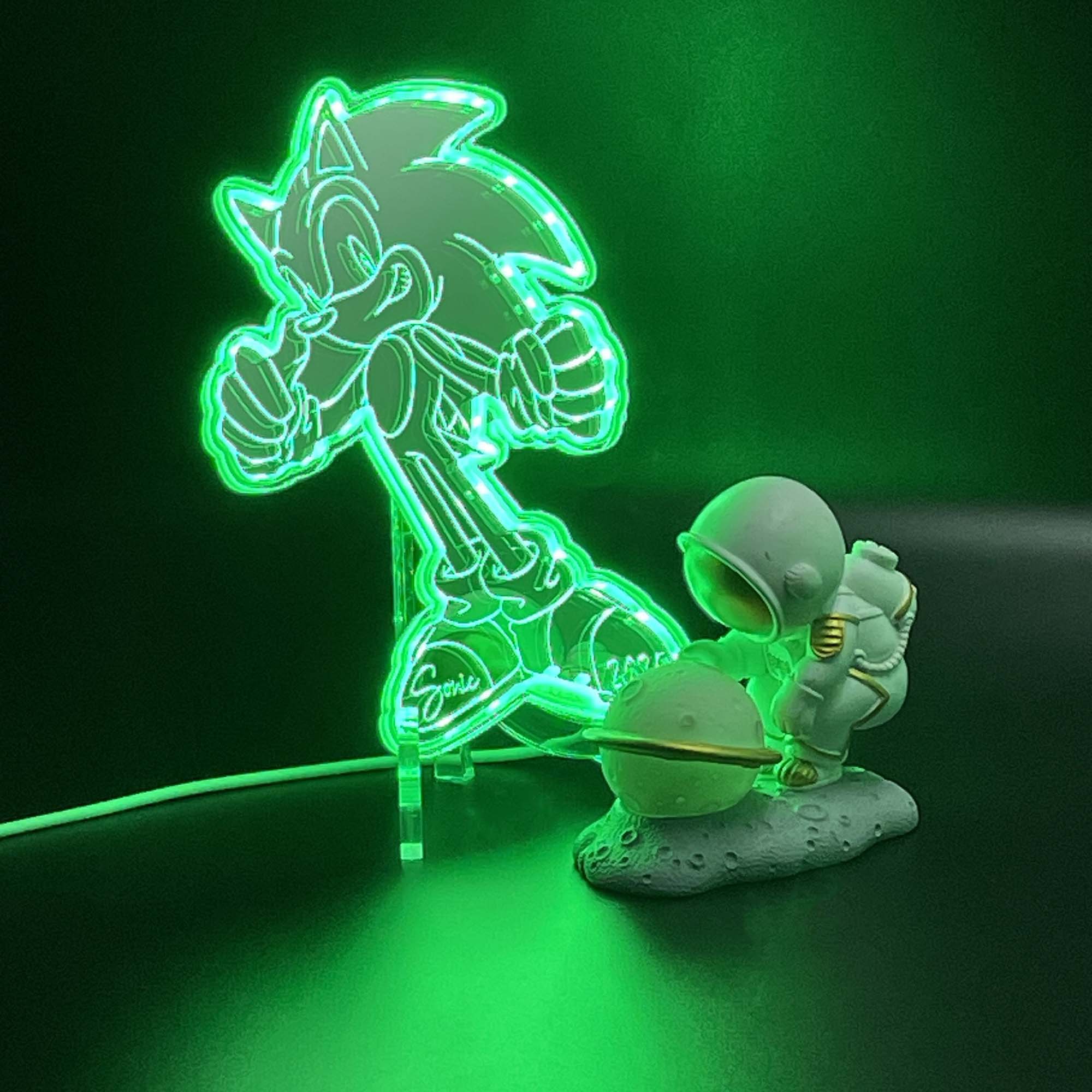 Sonic  Neon LED Sign with Dynamic RGB Colors Mirror Backing